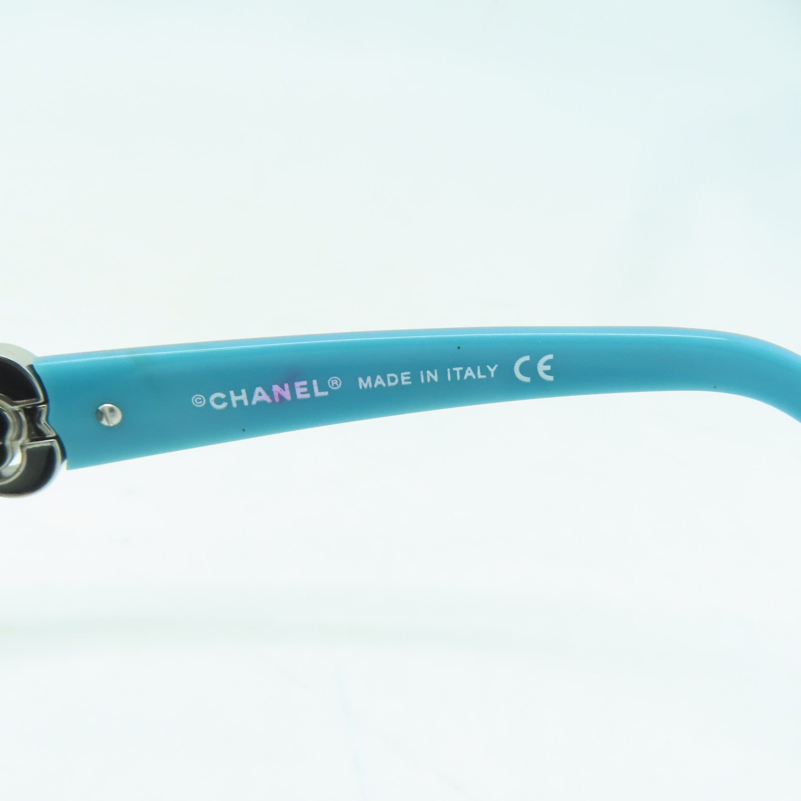 CHANEL 【激減優惠】金屬/PVC Sunglasses太陽眼鏡黑色/綠松石色