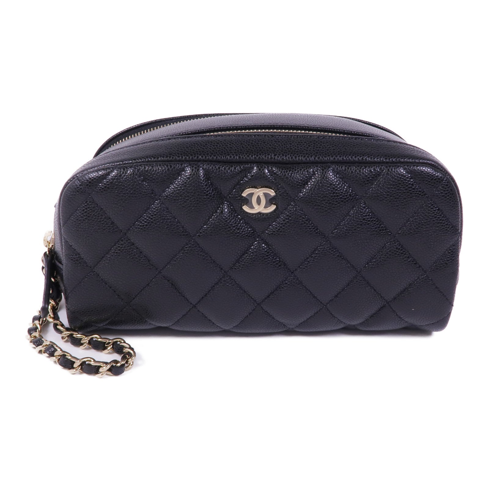 CHANEL 牛皮皮革Pouch金扣手拿包