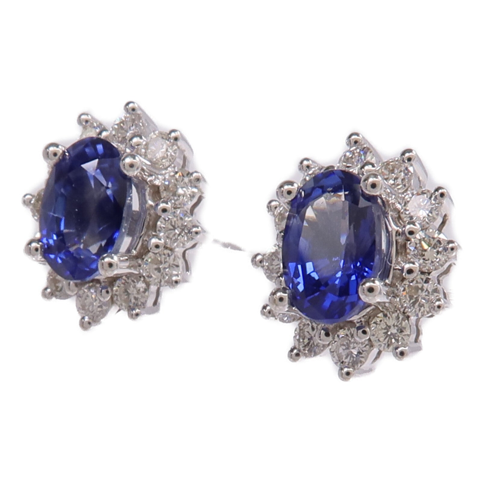 JEWELRY 18K白金Earrings藍寶石/鑽石耳環