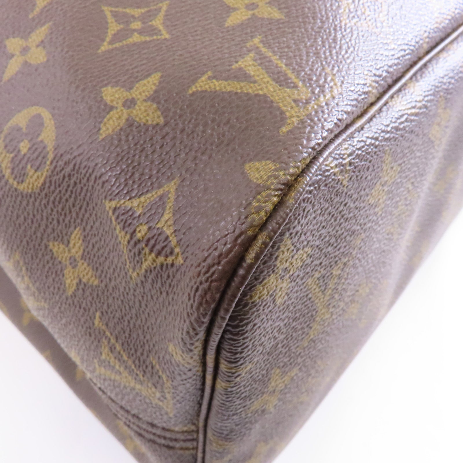 LOUIS VUITTON Monogram Neverfull MM金扣肩背袋啡色