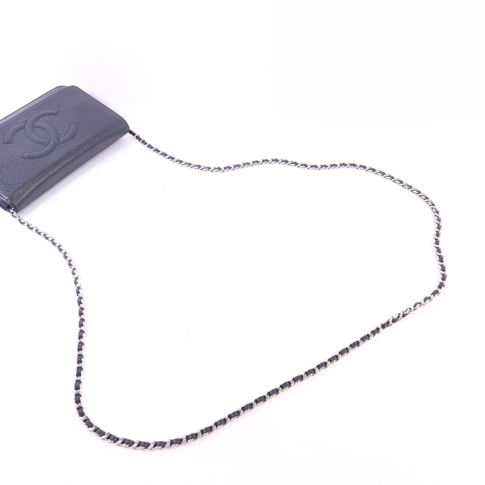 CHANEL 牛皮皮革WOC Wallet On Chain銀扣鏈帶肩背袋