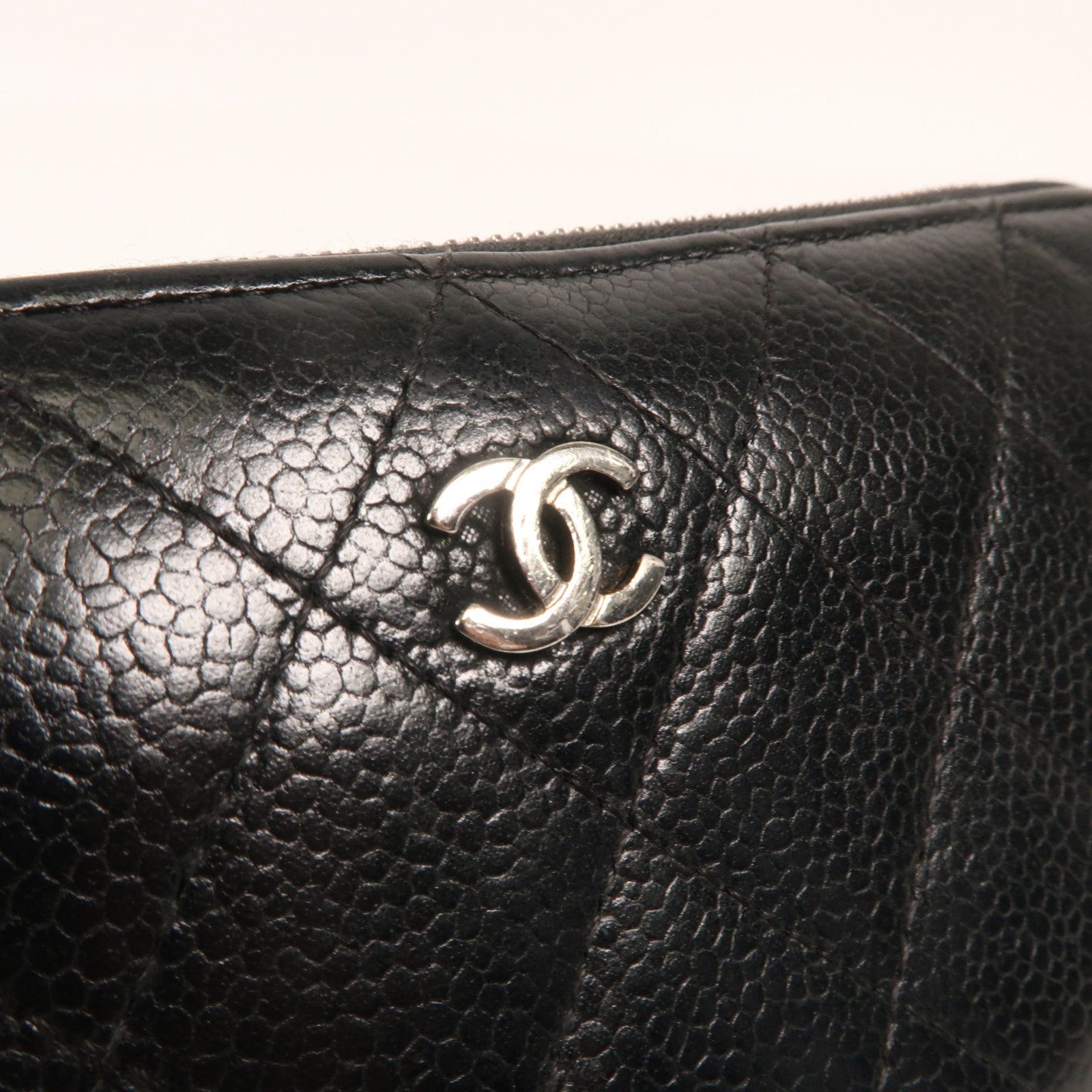 CHANEL 牛皮皮革Wallet銀扣長錢包