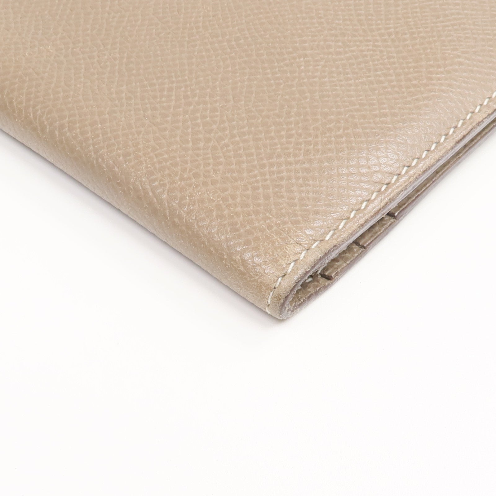 HERMES 【激減優惠】Epsom皮革Bearn Long Wallet銀扣長錢包Etoupe