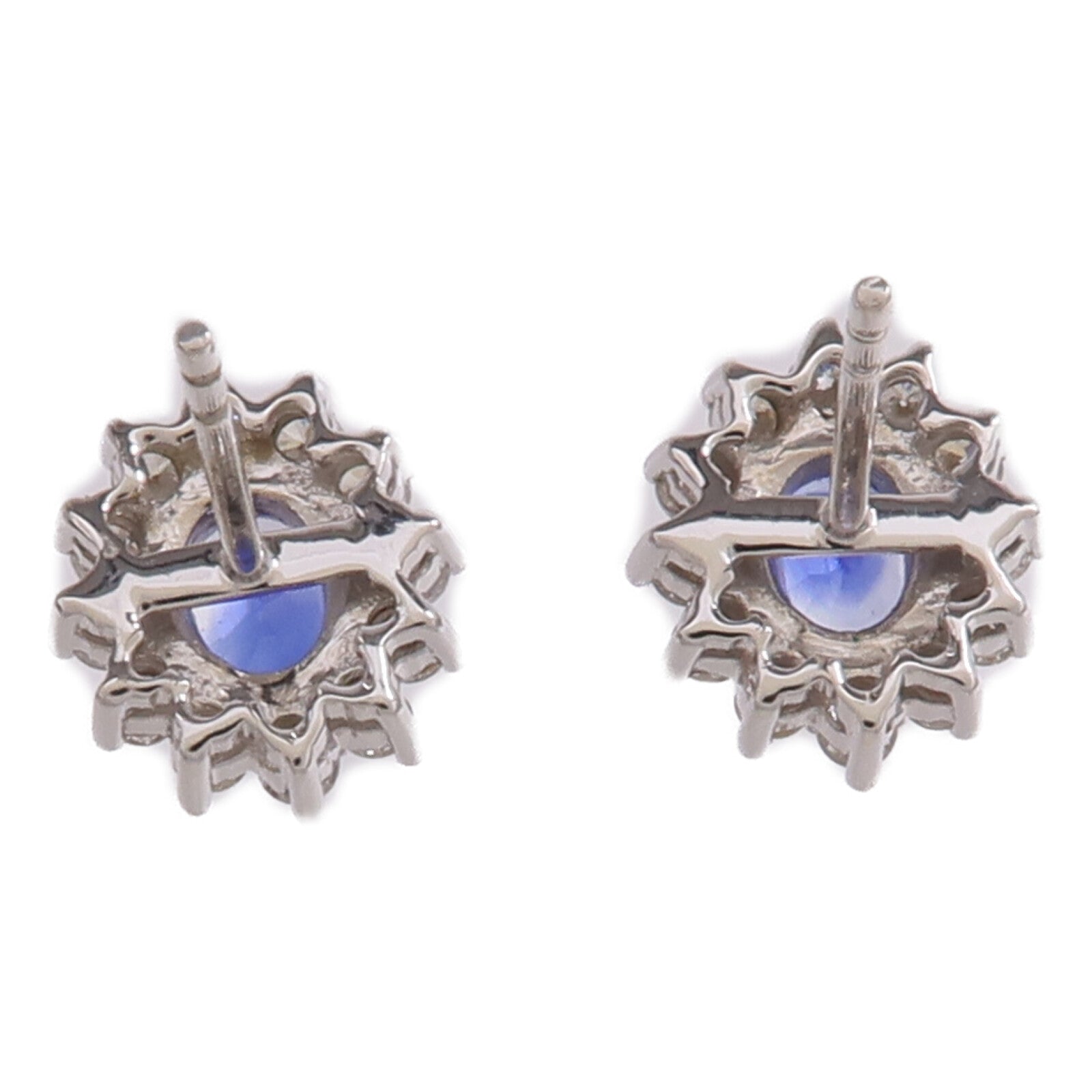 JEWELRY 18K白金Earrings藍寶石/鑽石耳環