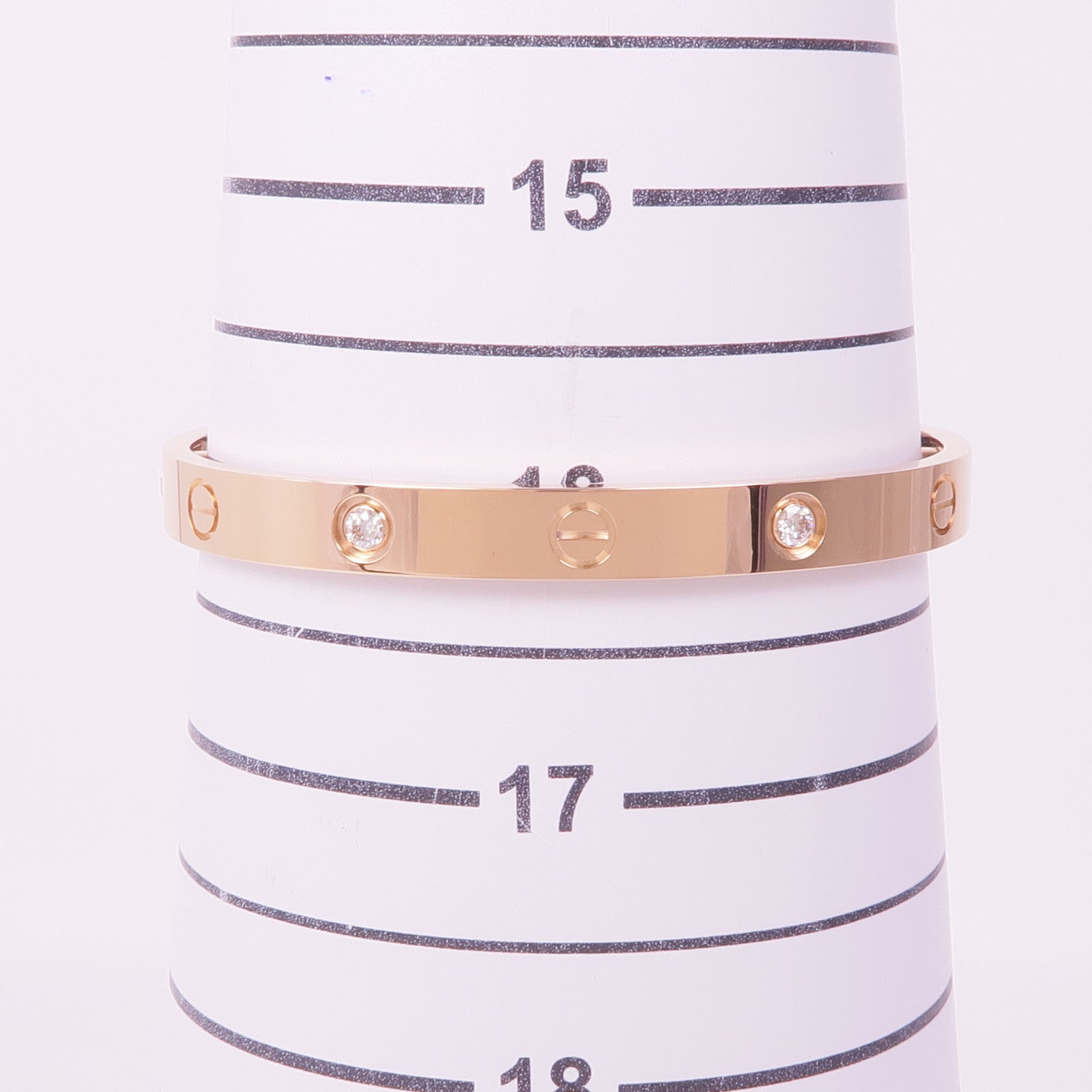 CARTIER 18K玫瑰金Love Bracelet 4 Diamonds鑽石手鐲Cartier#17