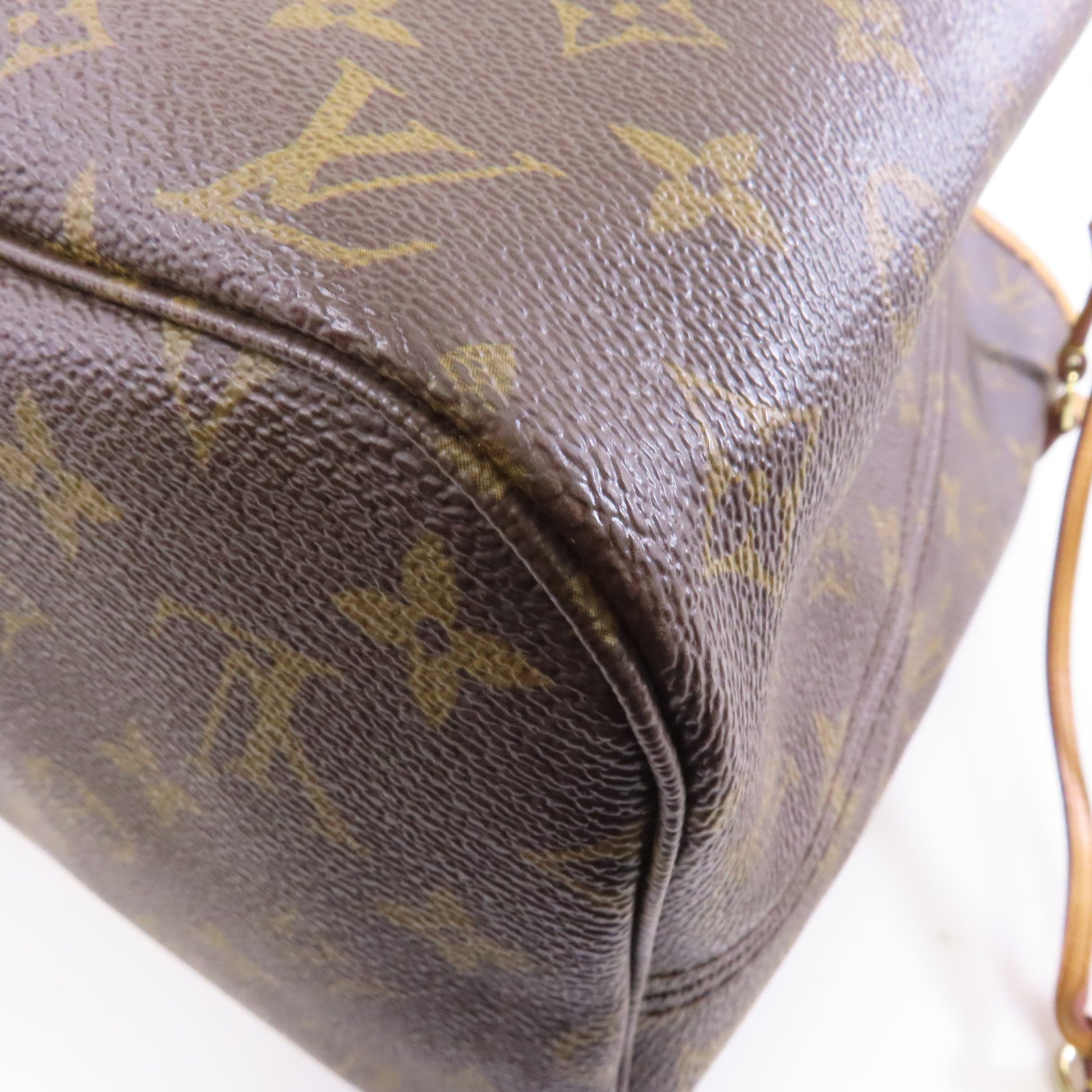 LOUIS VUITTON Monogram Neverfull MM金扣肩背袋啡色