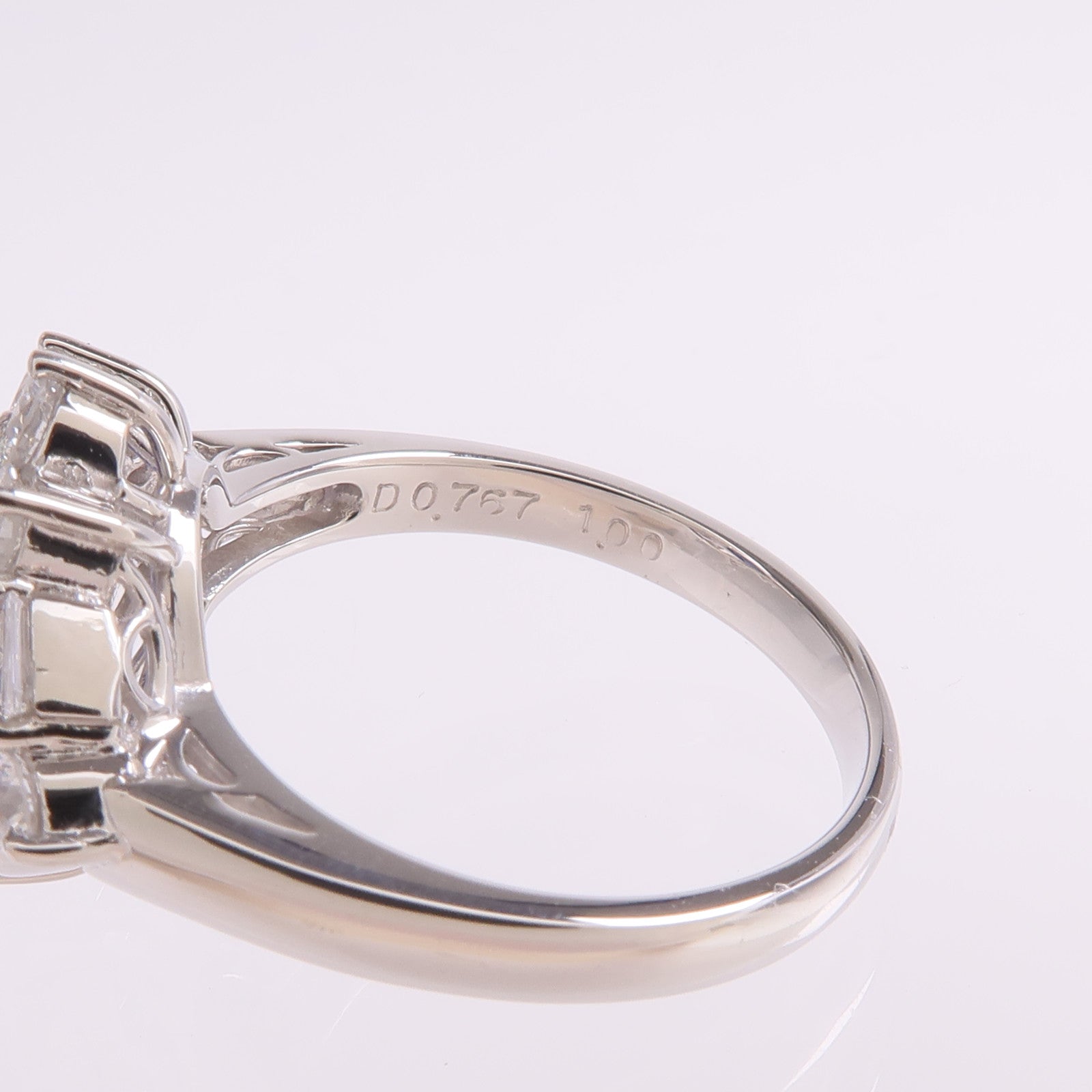 JEWELRY PT900鉑金Sapphire Diamond Ring藍寶石/鑽石戒指US#6.5