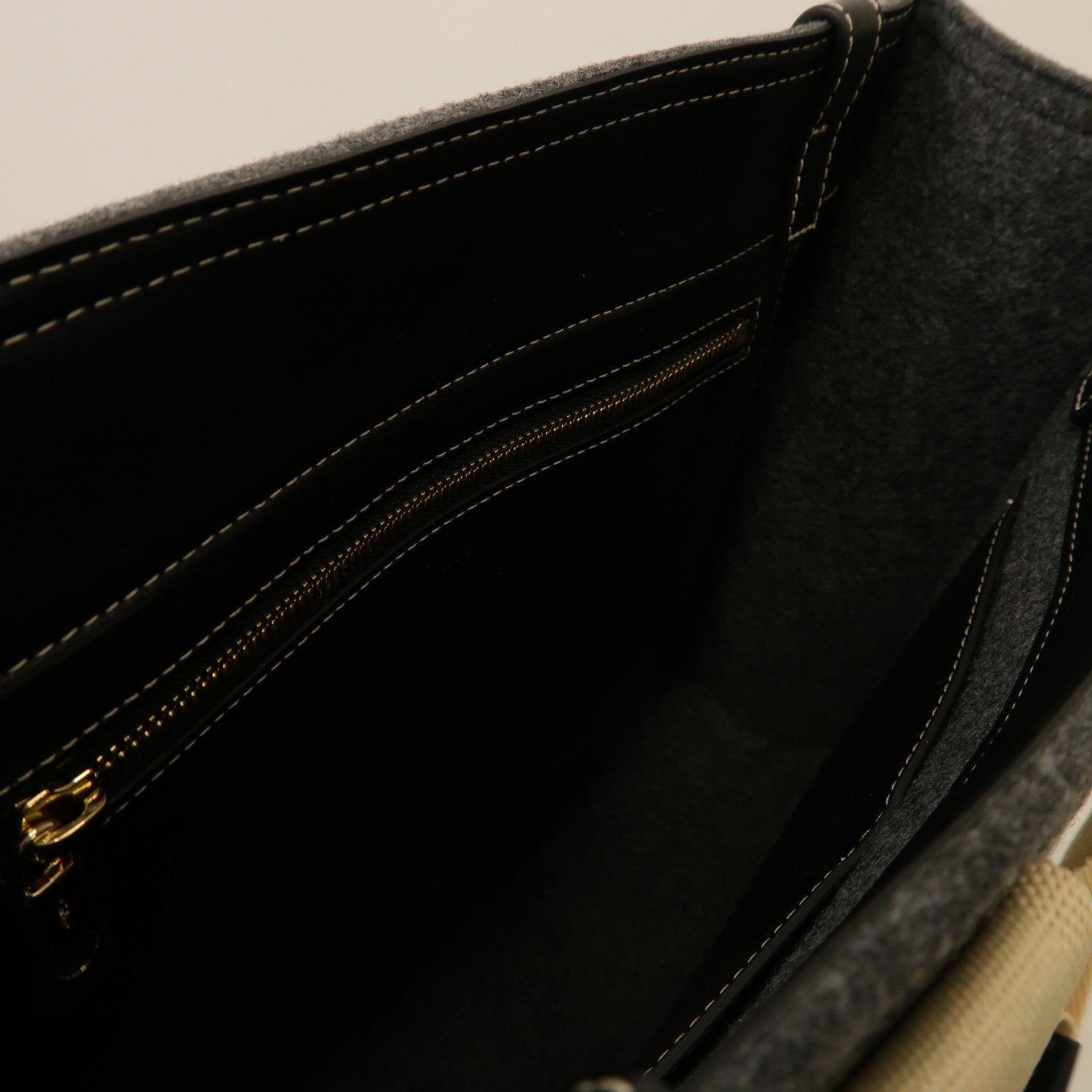 Chloe 【激減優惠】毛氈Woody Medium Tote金扣手挽袋灰色