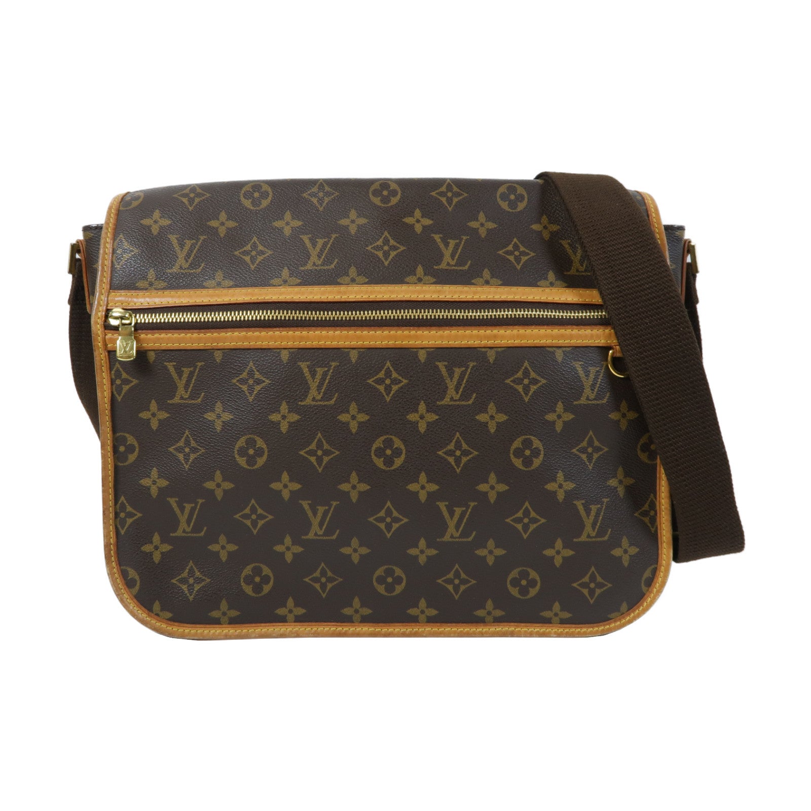 LOUIS VUITTON 【激減優惠】Monogram Bosphore GM金扣肩背袋啡色