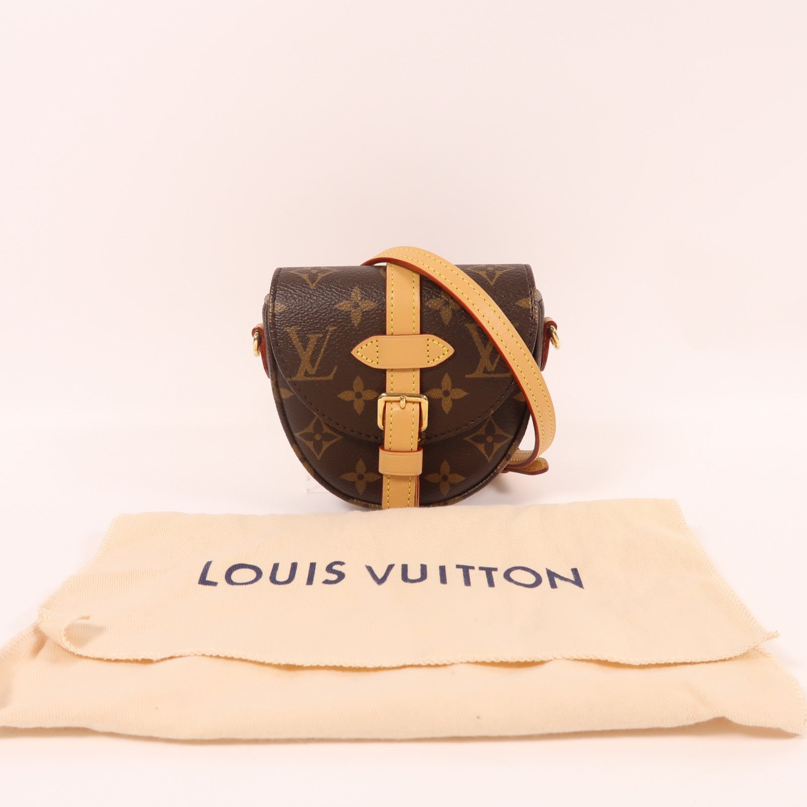 LOUIS VUITTON Monogram Micro Chantilly金扣肩背袋啡色