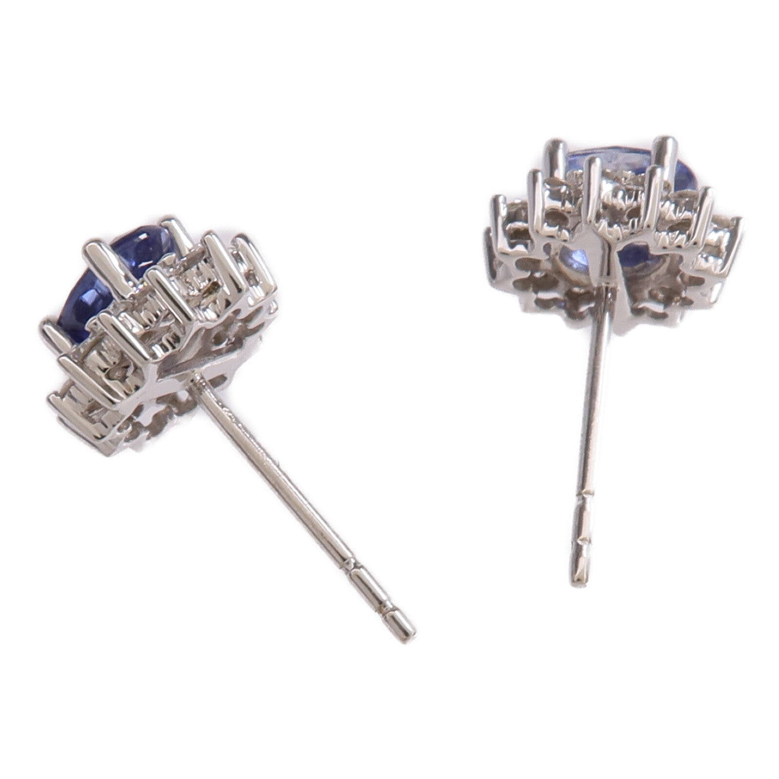 JEWELRY 18K白金Earrings藍寶石/鑽石耳環
