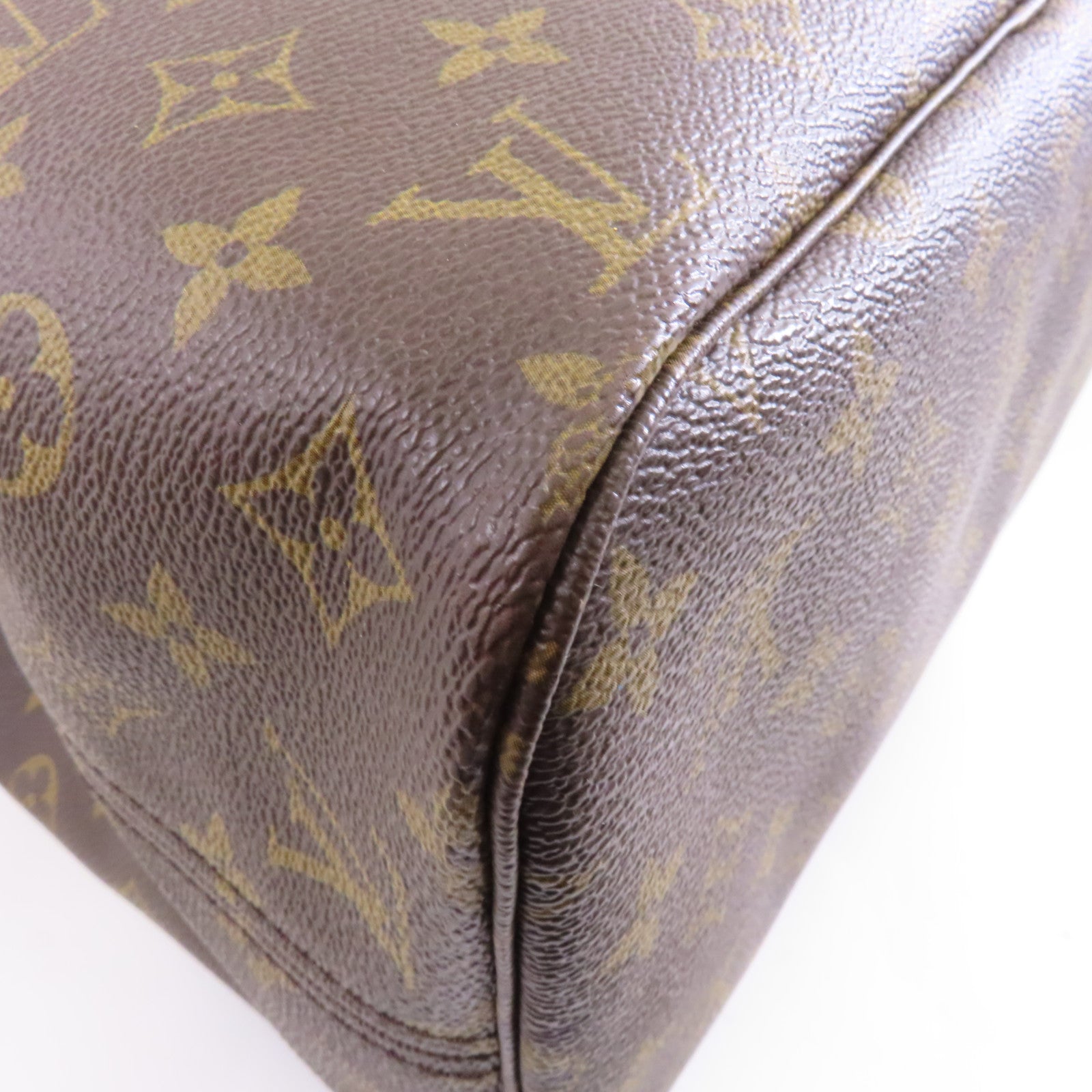 LOUIS VUITTON Monogram Neverfull MM金扣肩背袋啡色