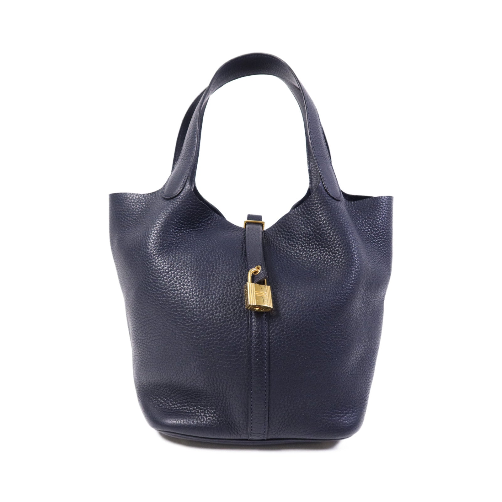 HERMES Clemence皮革Picotin MM金扣手挽袋Canban