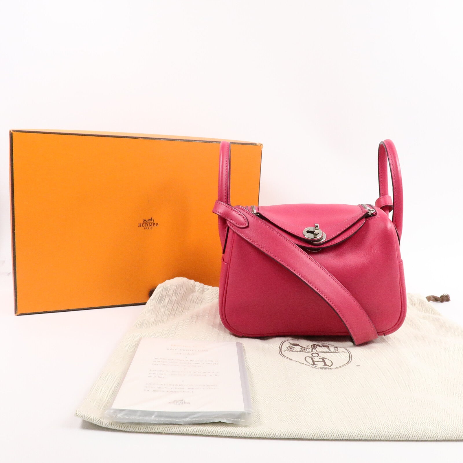 HERMES Swift皮革Mini Lindy手挽肩背兩用袋