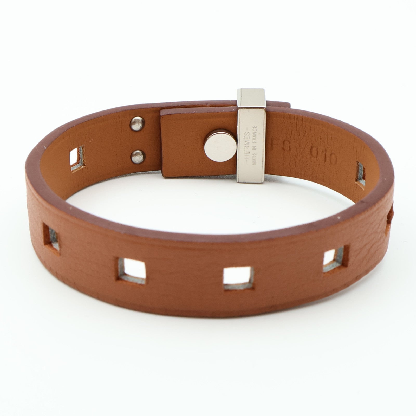 HERMES 【激減優惠】Swift皮革Mini Dog Bracelet銀扣手鏈