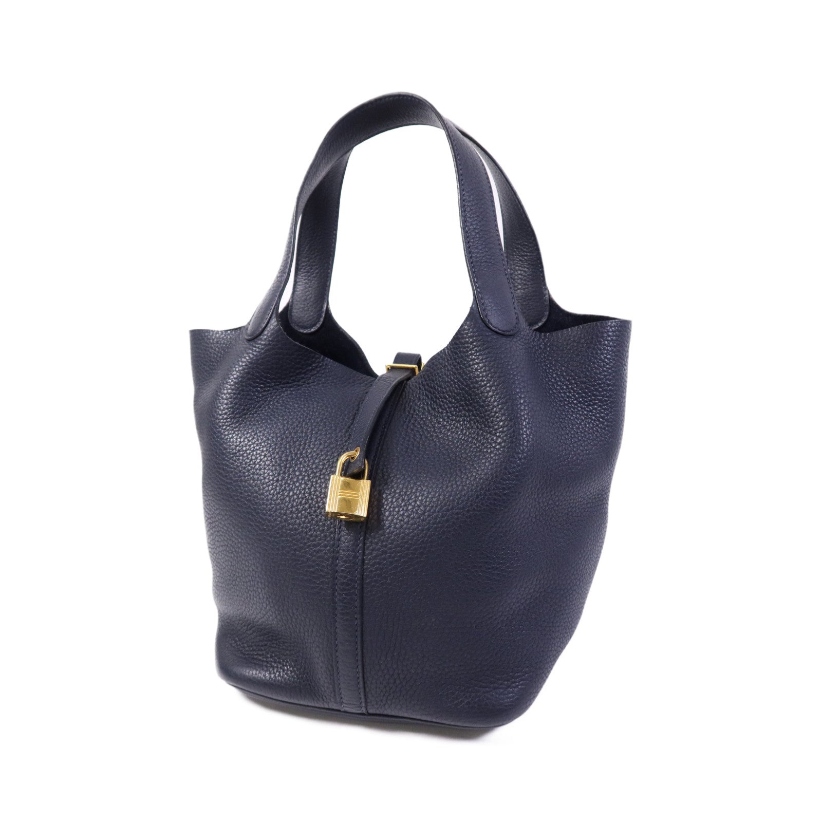 HERMES Clemence皮革Picotin MM金扣手挽袋Canban