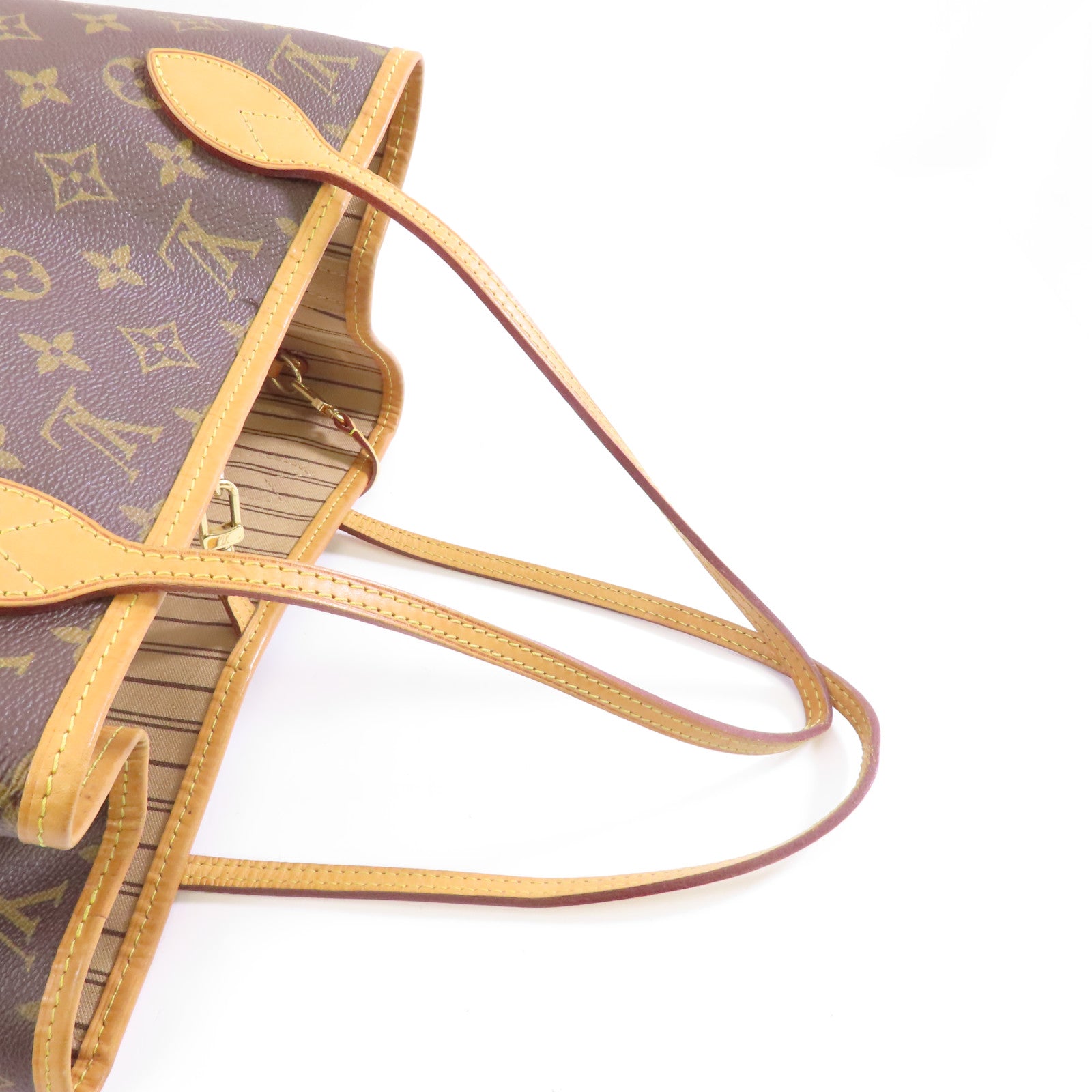 LOUIS VUITTON Monogram Neverfull MM金扣肩背袋啡色