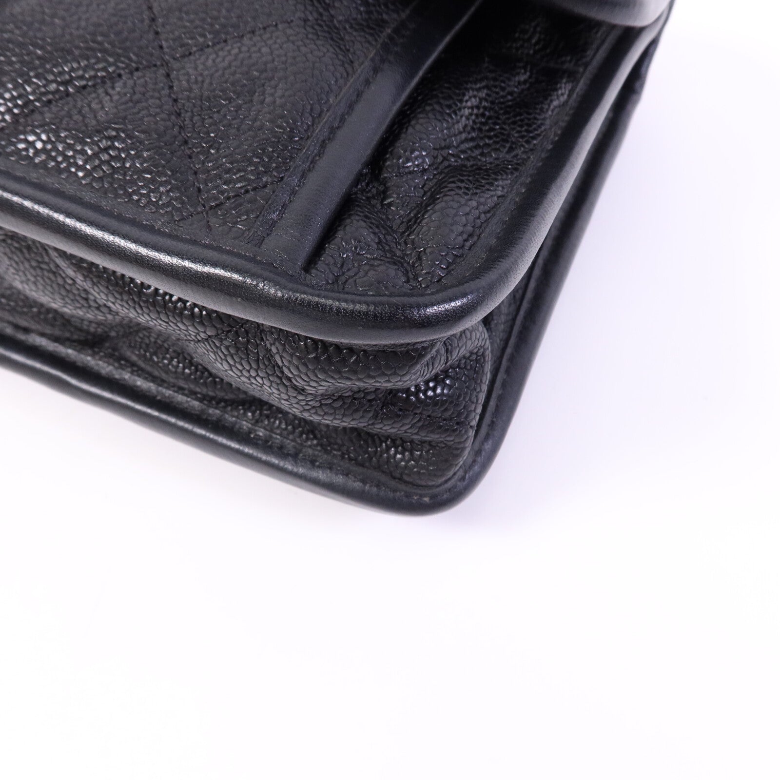 CHANEL 牛皮皮革Chain Shoulder銀扣鏈帶肩背袋