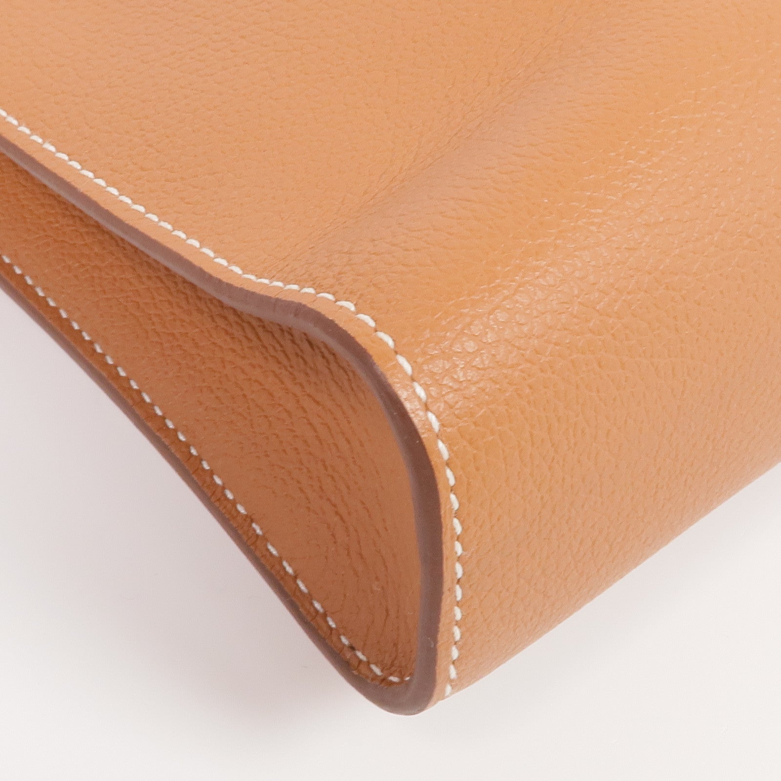 HERMES Evercolor皮革Zipengo GM金扣手拿包Gold