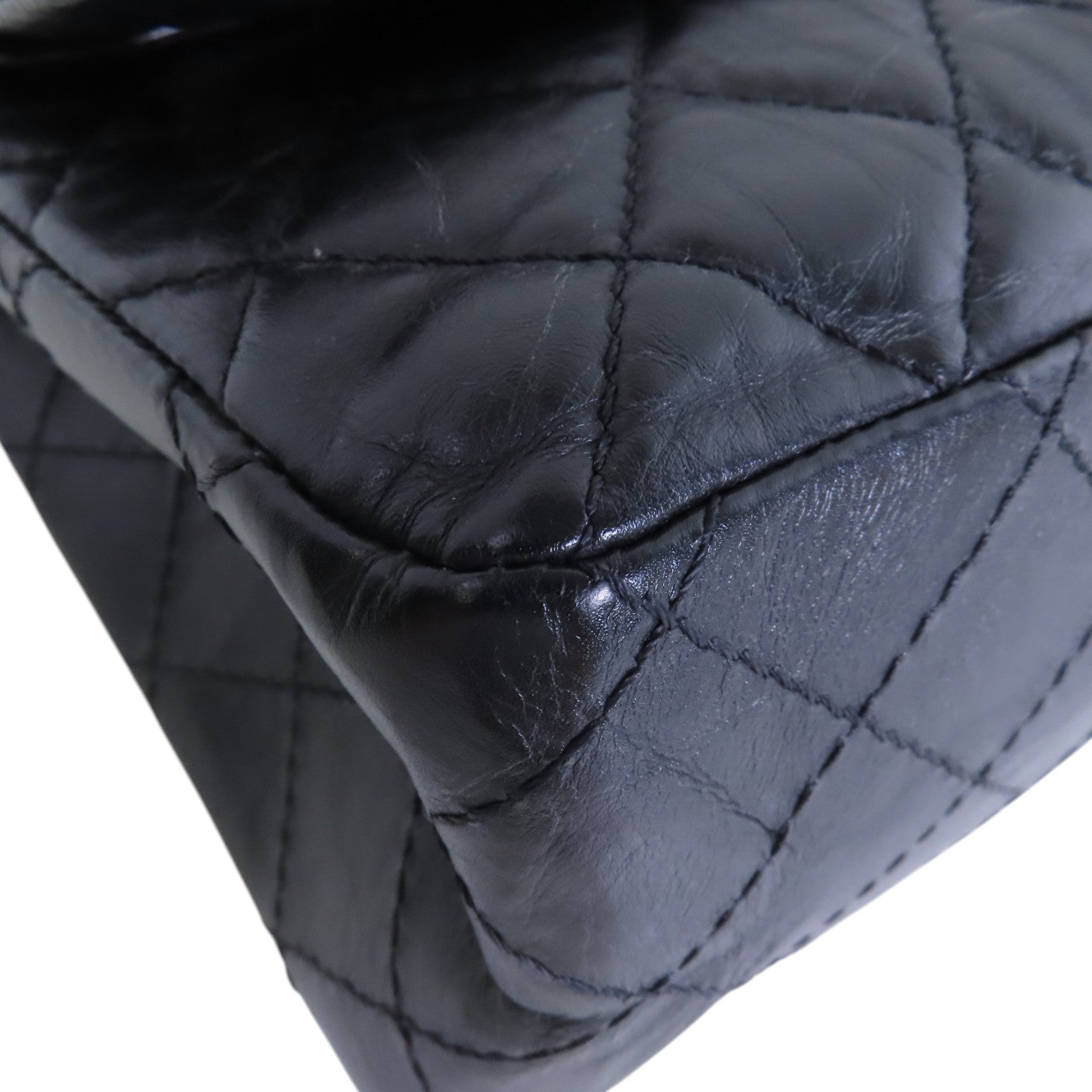 CHANEL 牛皮皮革2.55銀扣鏈帶肩背袋