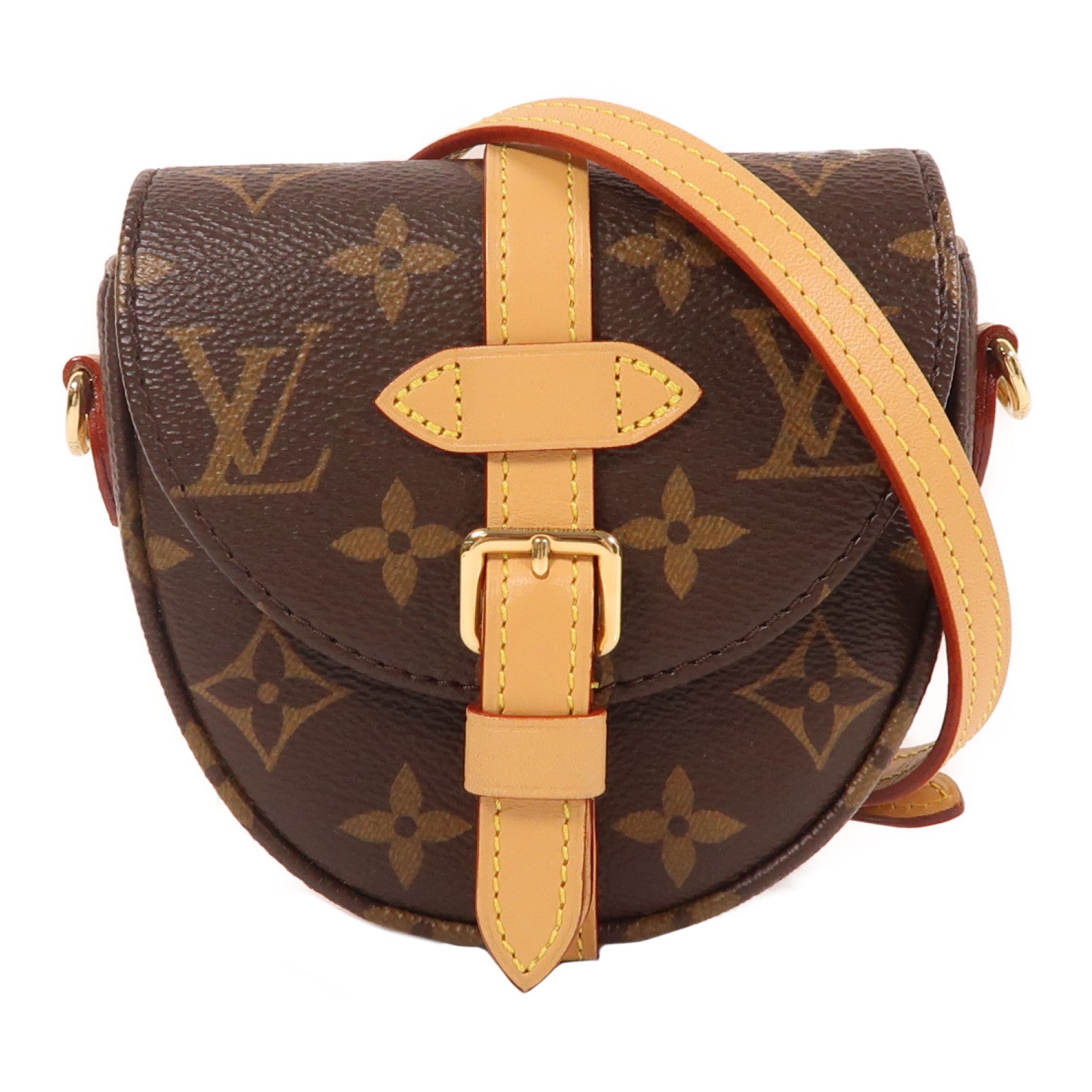 LOUIS VUITTON Monogram Micro Chantilly金扣肩背袋啡色
