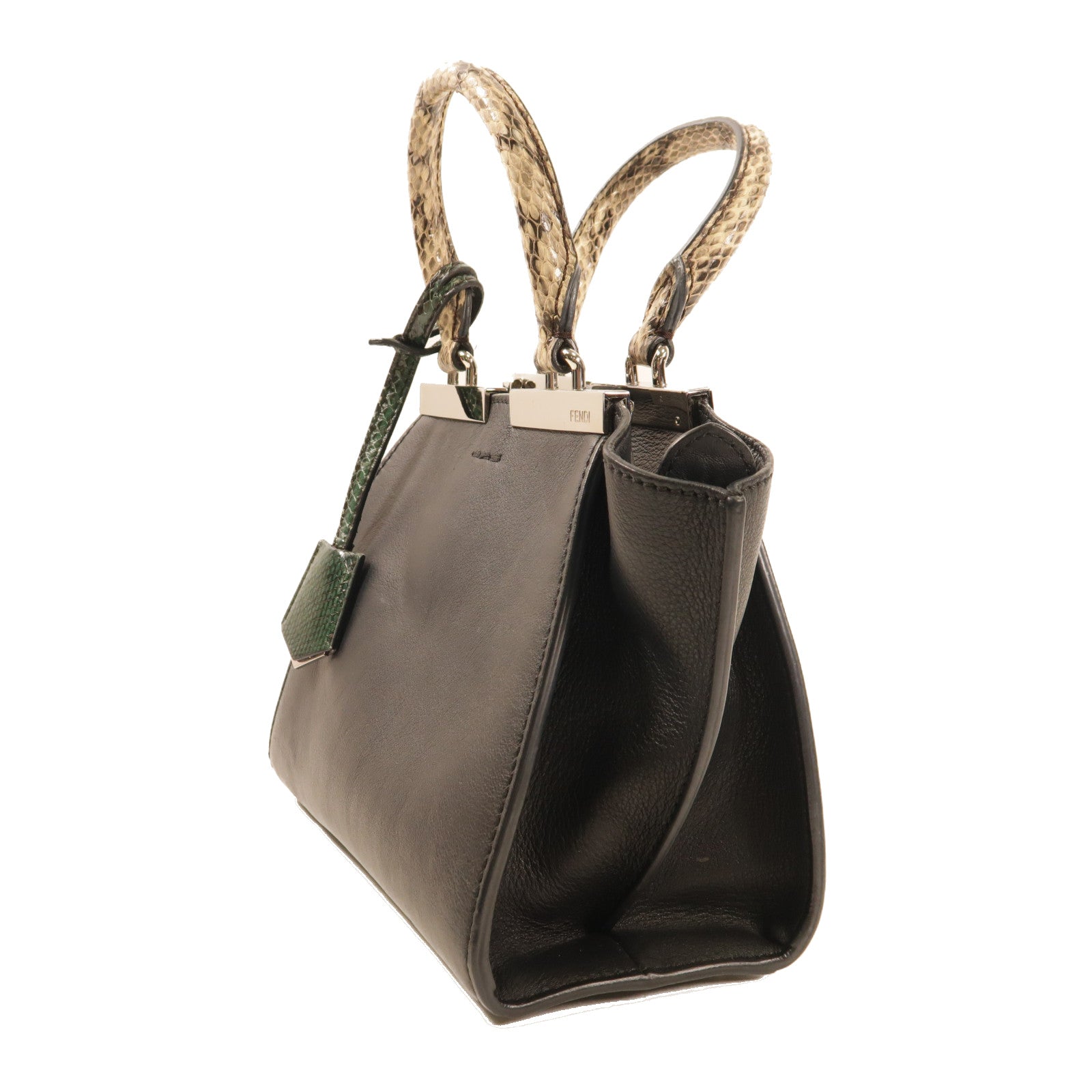 FENDI 【激減優惠】牛皮皮革2 Jours銀扣手挽肩背兩用袋灰色