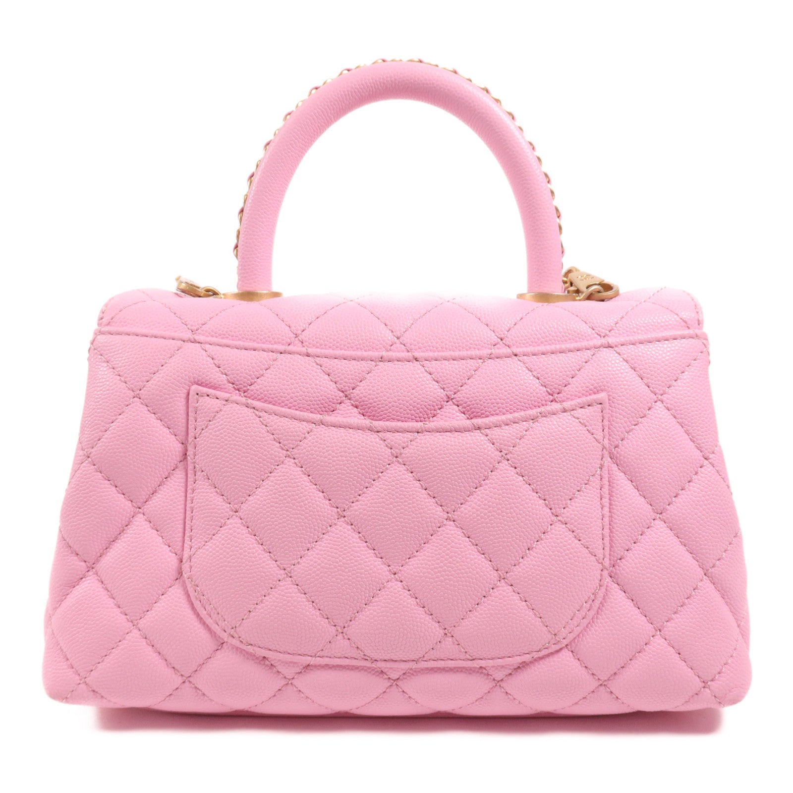 CHANEL 牛皮皮革Coco Handle金扣鏈帶肩背袋