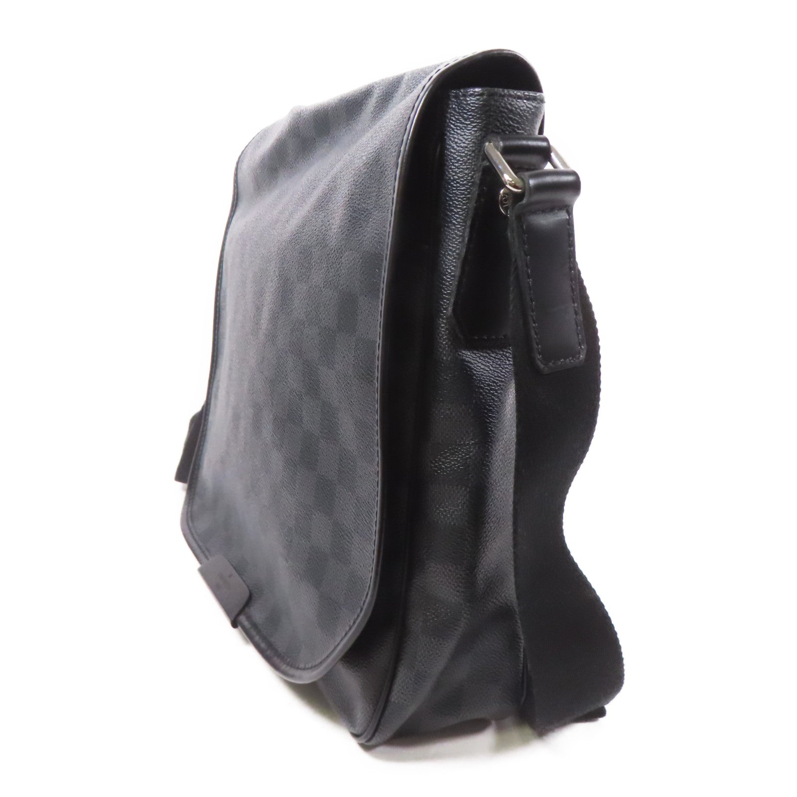 LOUIS VUITTON Damier Graghite Daniel MM銀扣肩背袋