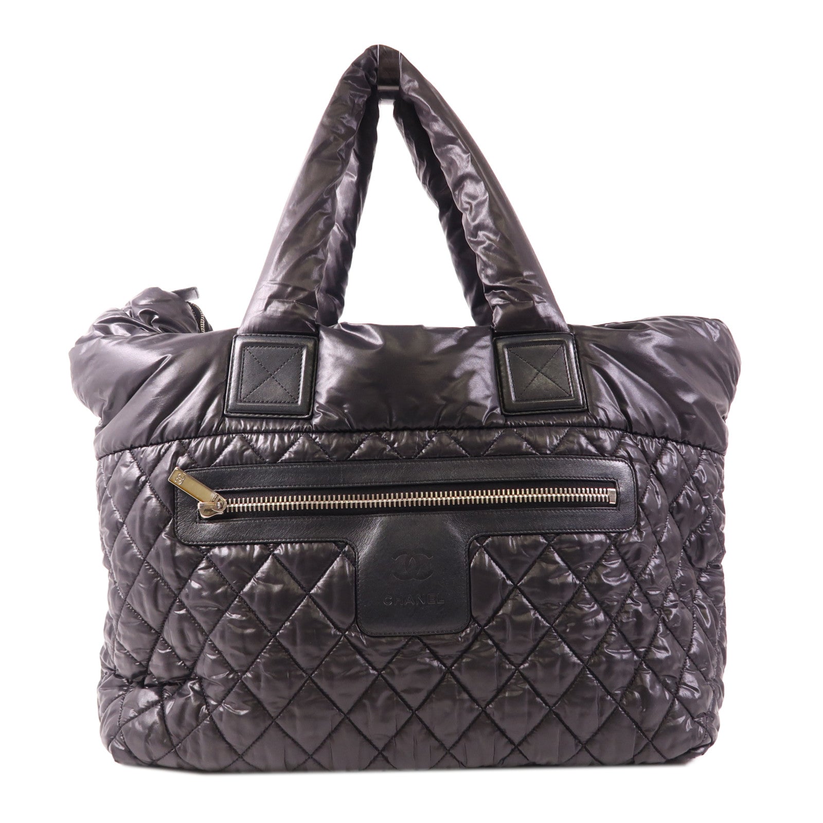 CHANEL 尼龍Coco Cocoon銀扣手挽袋