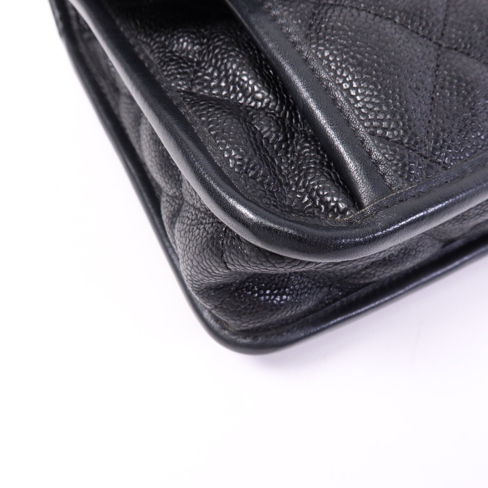 CHANEL 牛皮皮革Chain Shoulder銀扣鏈帶肩背袋