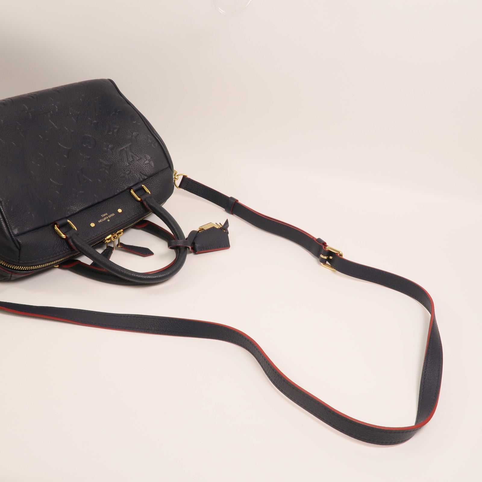 LOUIS VUITTON Monogram Empreinte Speedy Bandouliere 25金扣手挽肩背兩用袋