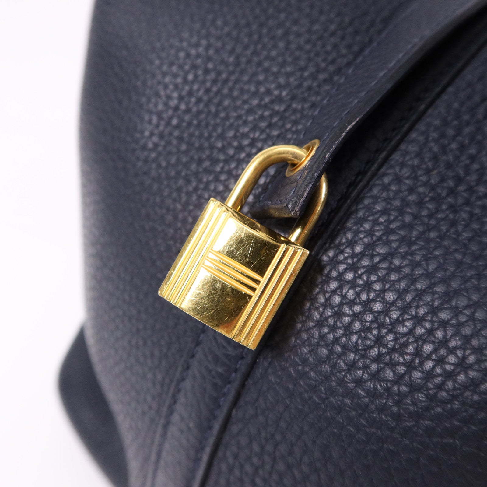 HERMES Clemence皮革Picotin MM金扣手挽袋Canban