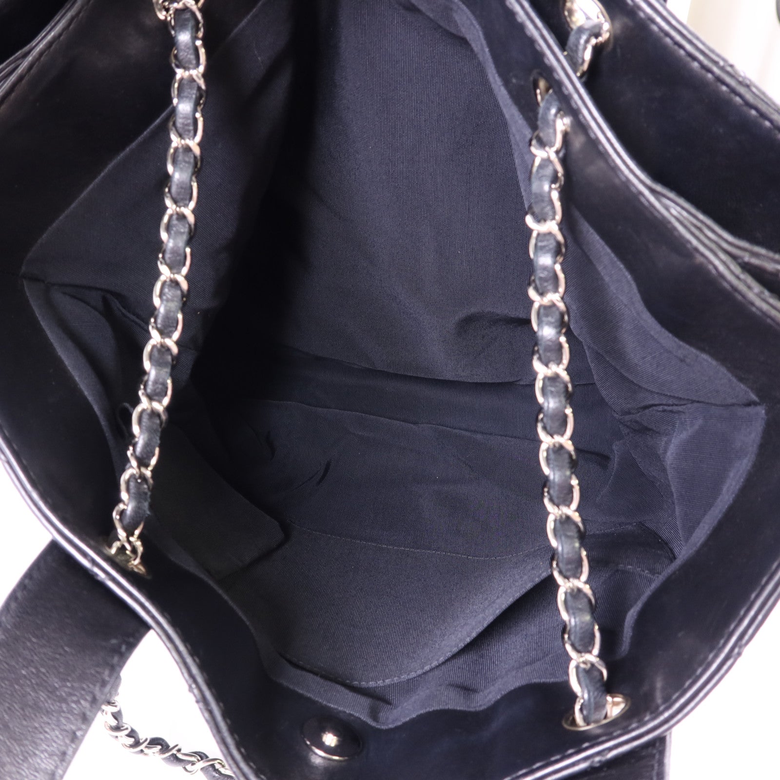 CHANEL 羊皮皮革2 Way Shoulder Bag銀扣手挽肩背兩用袋