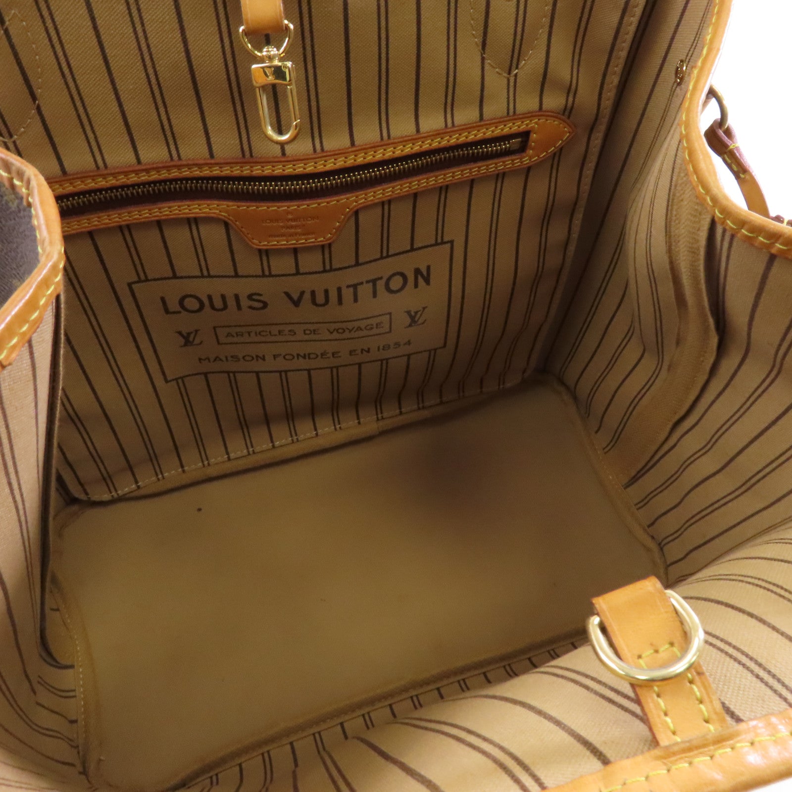 LOUIS VUITTON Monogram Neverfull MM金扣肩背袋啡色