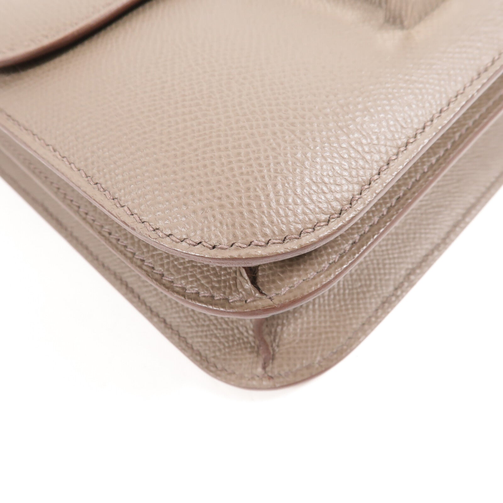 HERMES Epsom皮革Constance 24肩背袋Etain