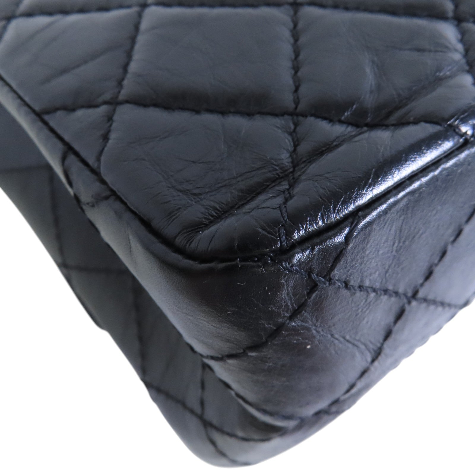 CHANEL 牛皮皮革2.55銀扣鏈帶肩背袋