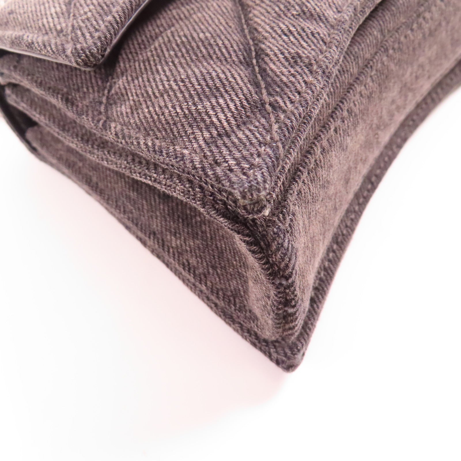 BALENCIAGA SHW Crush Chain Shoulder Bag Denim 736016 Black