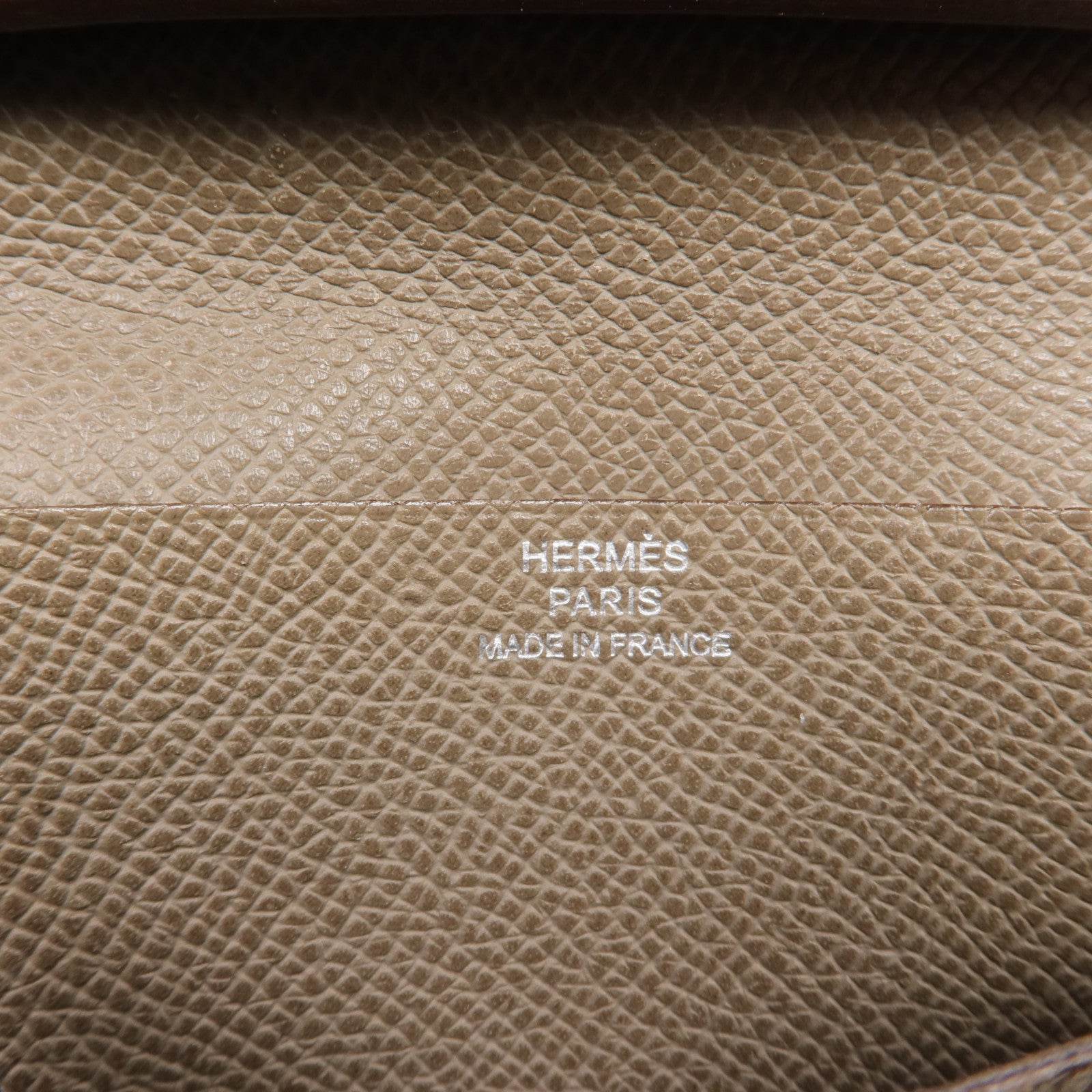 HERMES 【激減優惠】Epsom皮革Bearn Long Wallet銀扣長錢包Etoupe