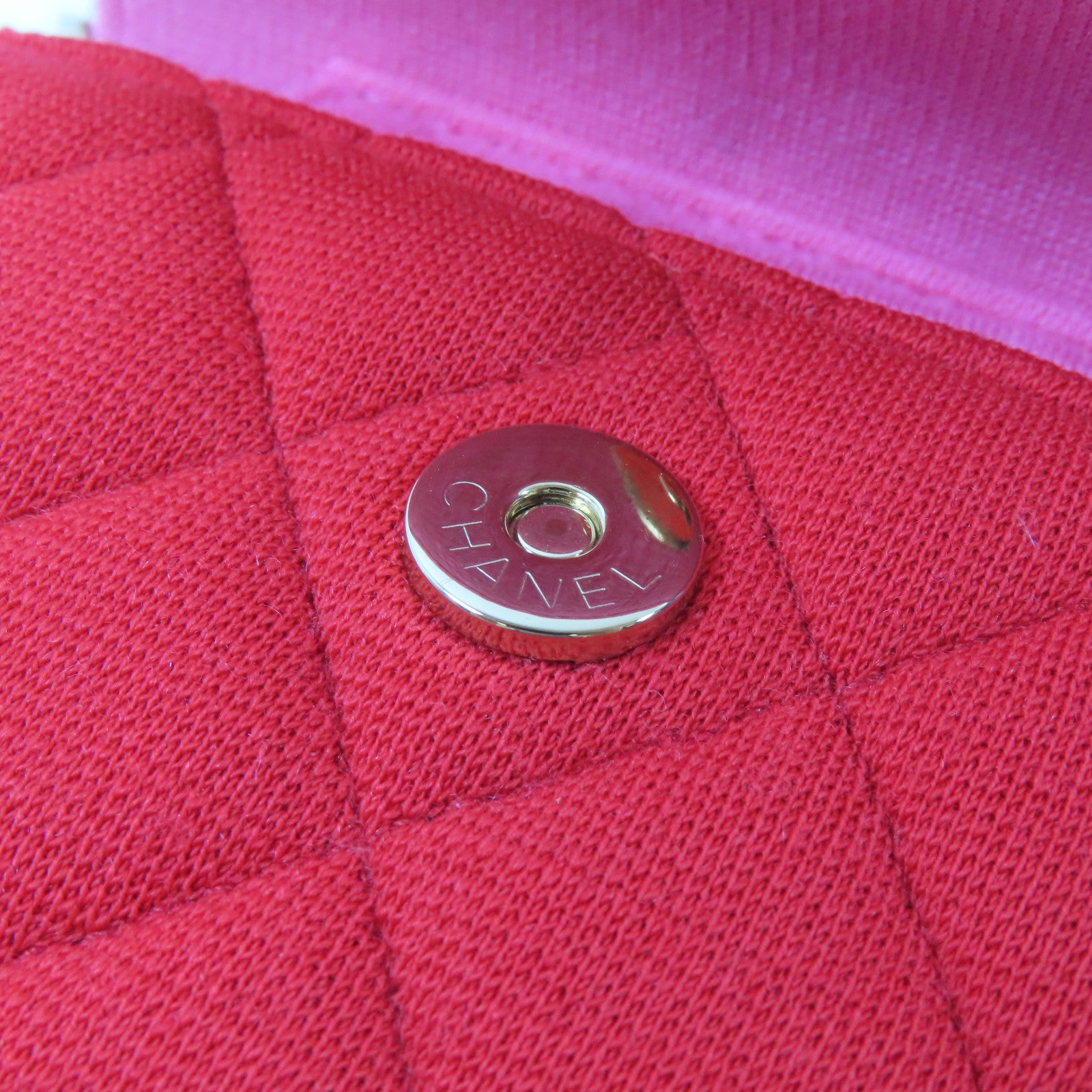 CHANEL 【激減優惠】菱格布料Chain Shoulder Bag金扣鏈帶肩背袋紅色