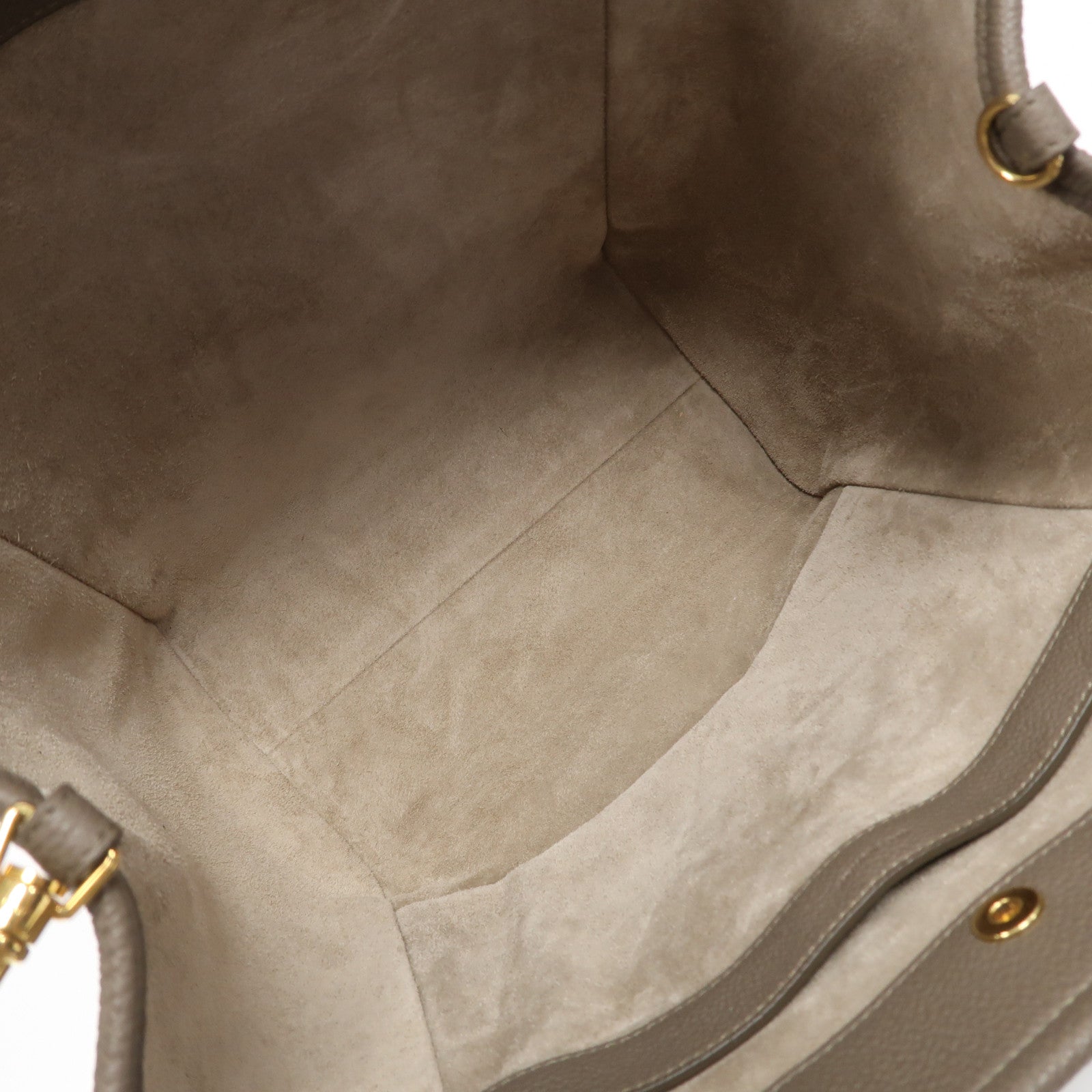 CELINE 牛皮皮革2 Way Shoulder金扣手挽肩背兩用袋灰色