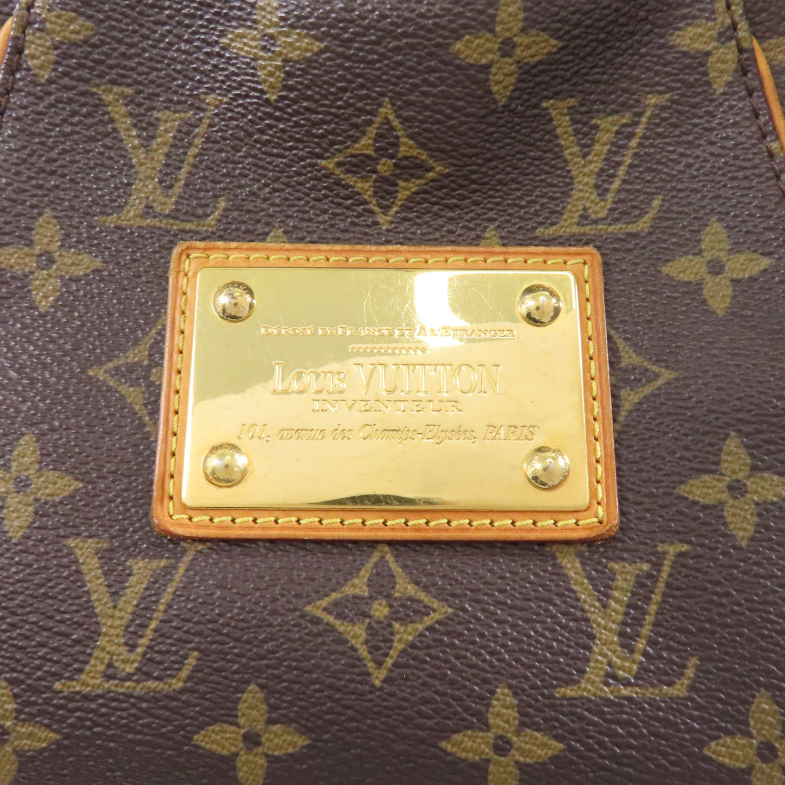 LOUIS VUITTON Monogram Galliera PM金扣肩背袋棕色