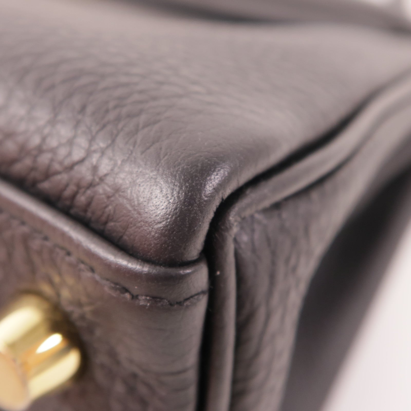 HERMES Togo皮革Kelly 25金扣手挽肩背兩用袋89 Noir