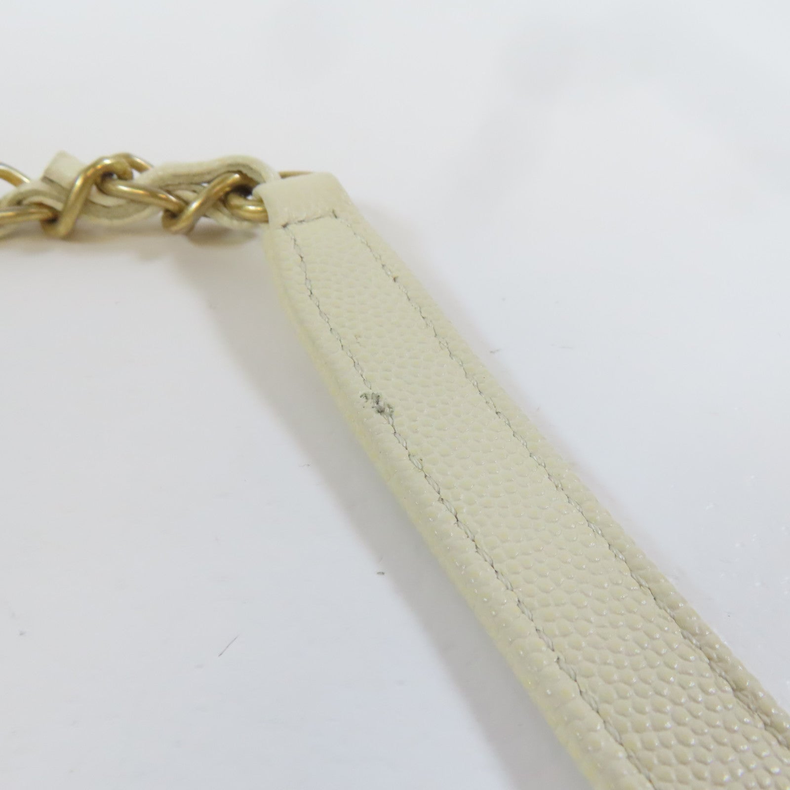 CHANEL 【激減優惠】菱格牛皮皮革Coco Handle金扣鏈帶手挽肩背兩用袋白色