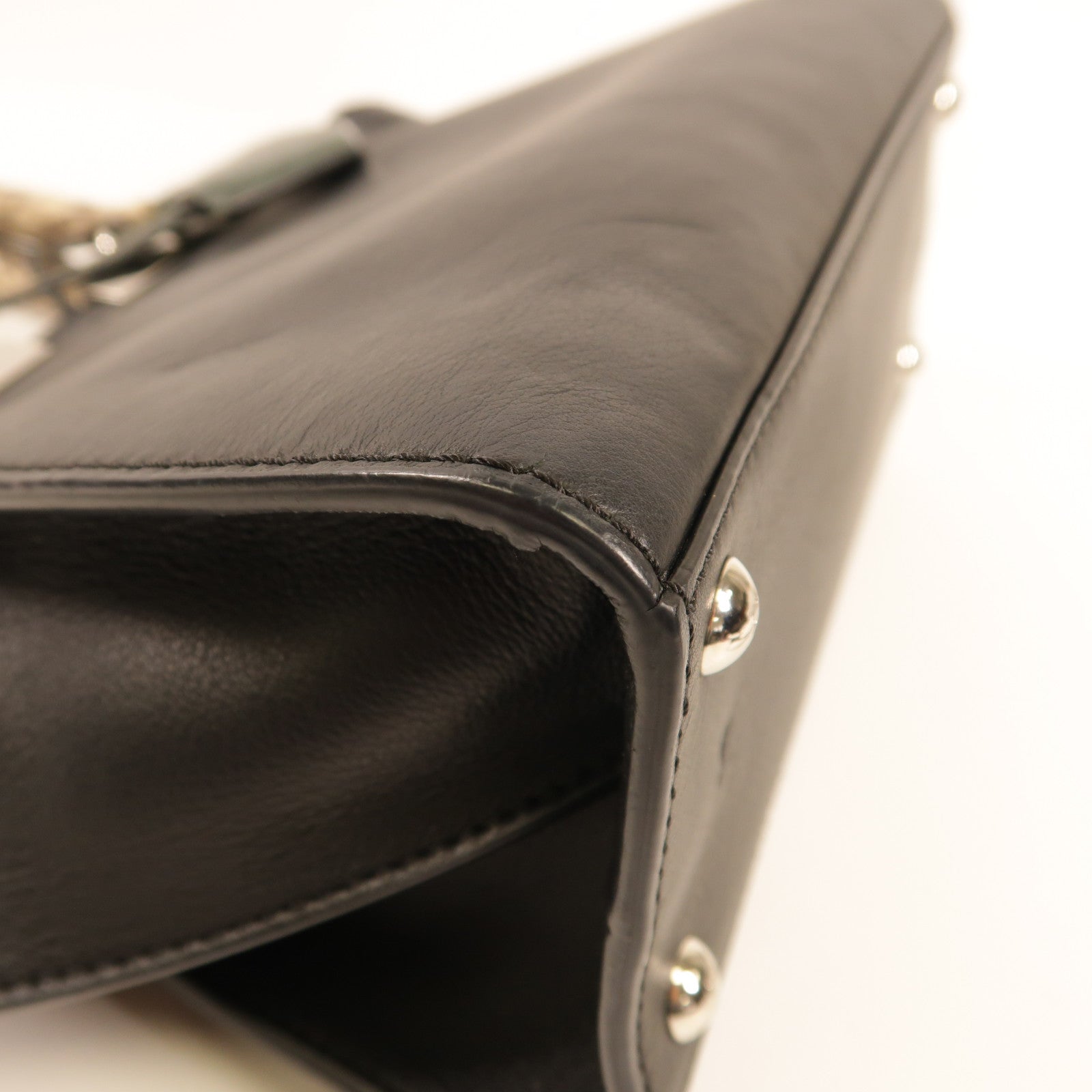 FENDI 牛皮皮革2 Jours銀扣手挽肩背兩用袋灰色