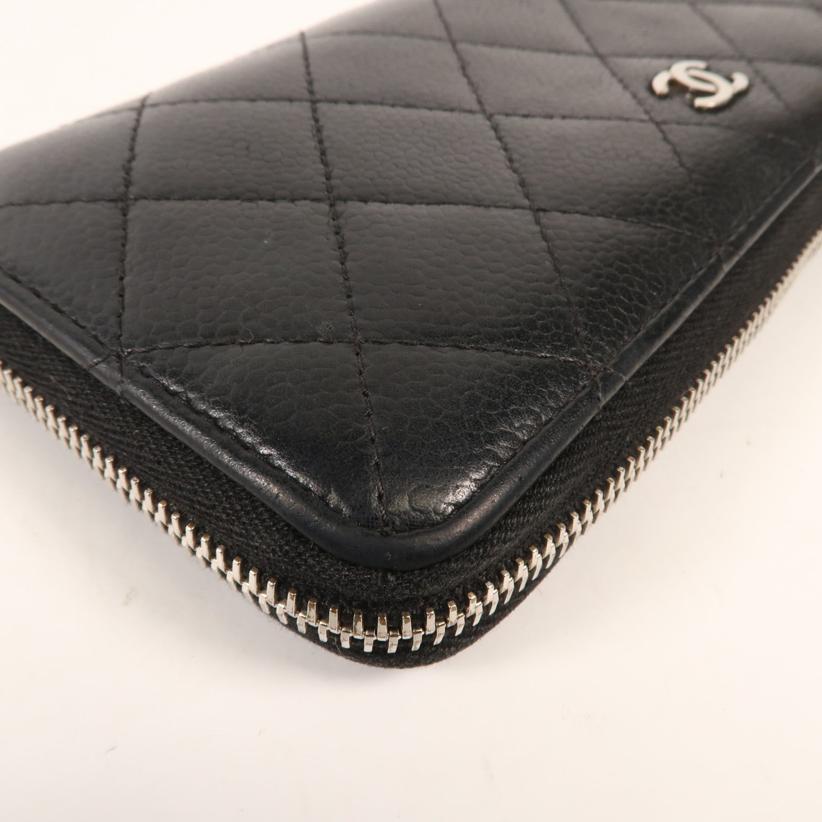 CHANEL 牛皮皮革Wallet銀扣長錢包