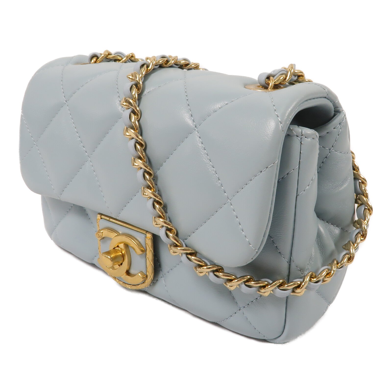 CHANEL 羊皮皮革22P Mini Flap鏈帶肩背袋