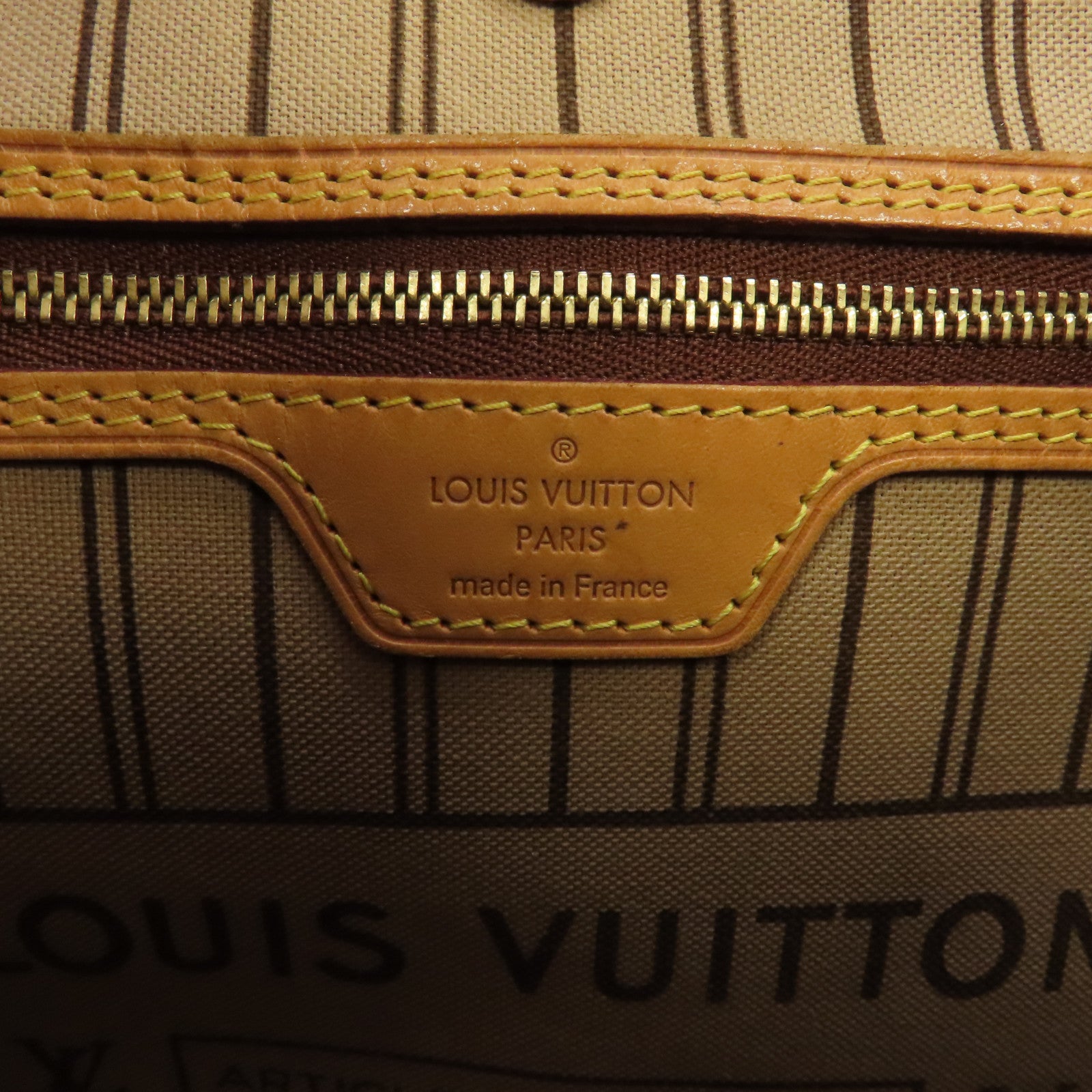 LOUIS VUITTON Monogram Neverfull MM金扣肩背袋啡色