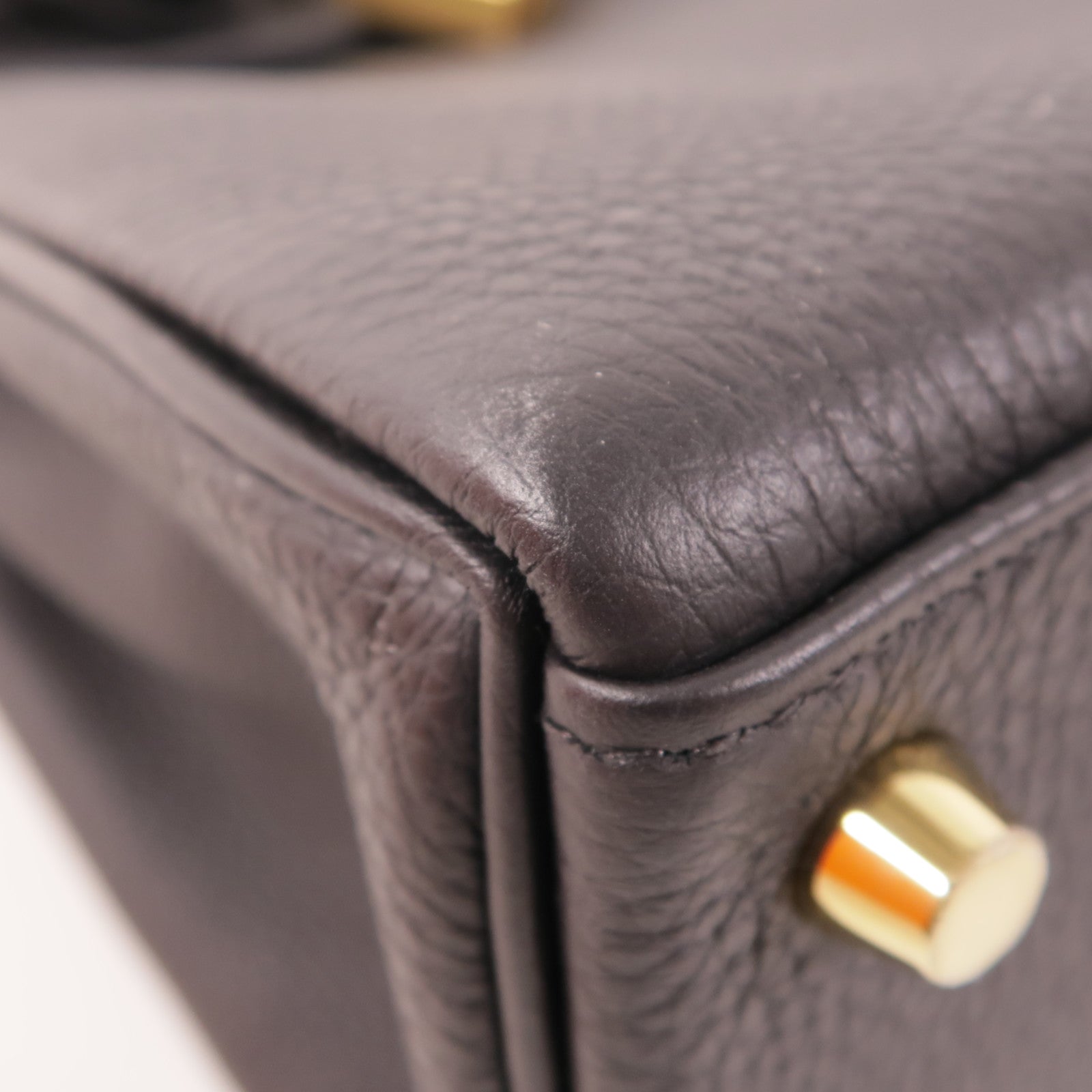HERMES Togo皮革Kelly 25金扣手挽肩背兩用袋89 Noir