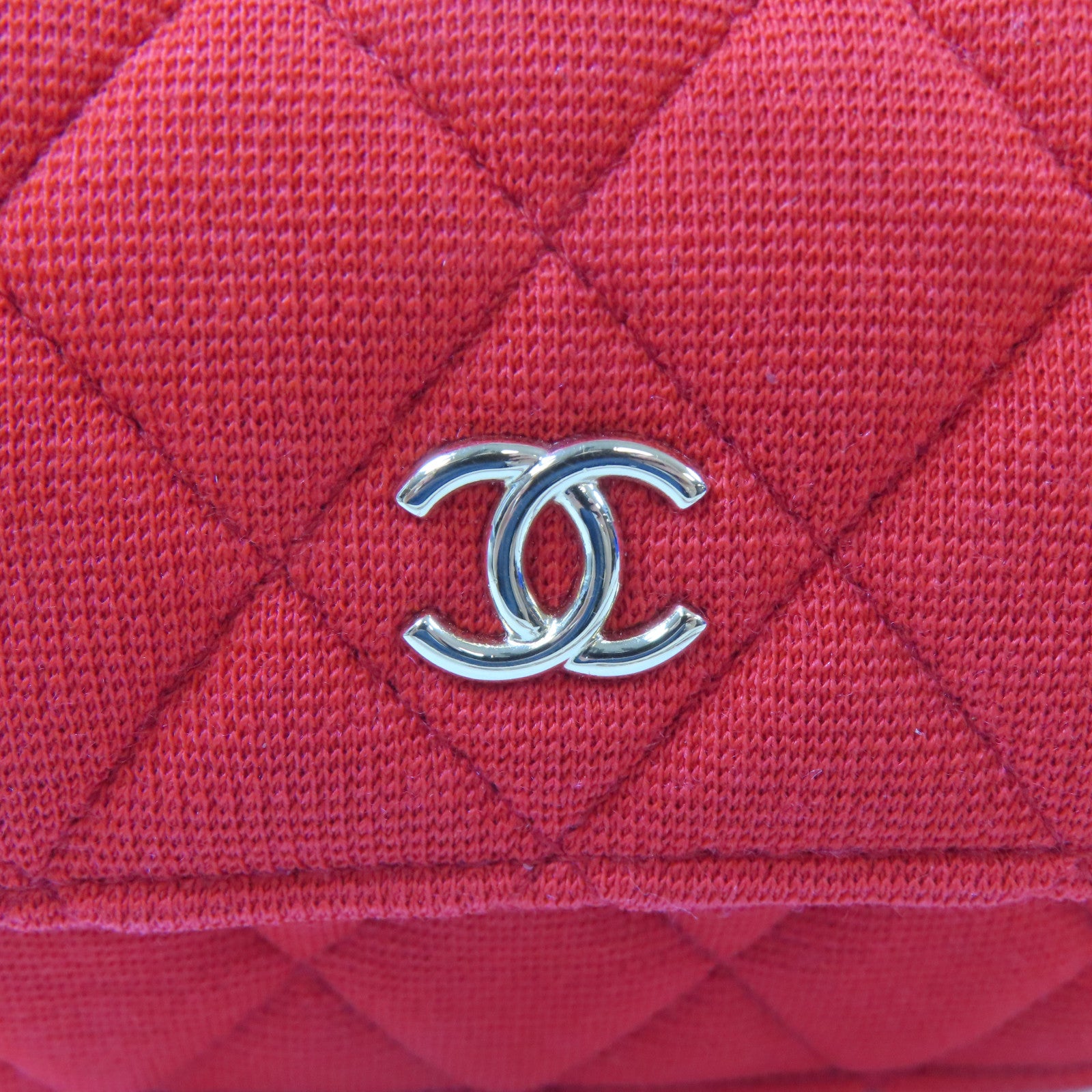 CHANEL 【激減優惠】菱格布料Chain Shoulder Bag金扣鏈帶肩背袋紅色