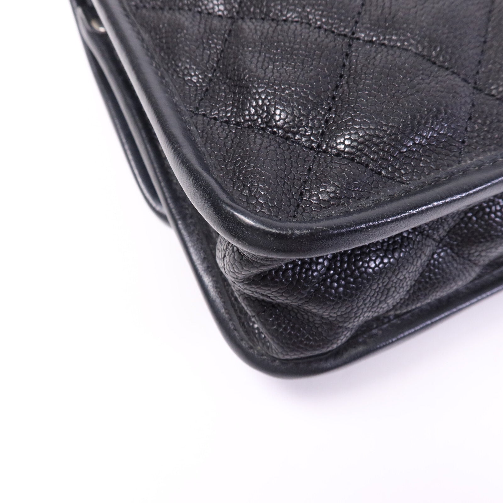 CHANEL 牛皮皮革Chain Shoulder銀扣鏈帶肩背袋